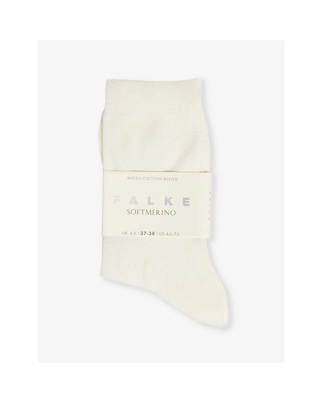 Falke White Softmerino Ankle-Rise Stretch-Wool Blend Socks