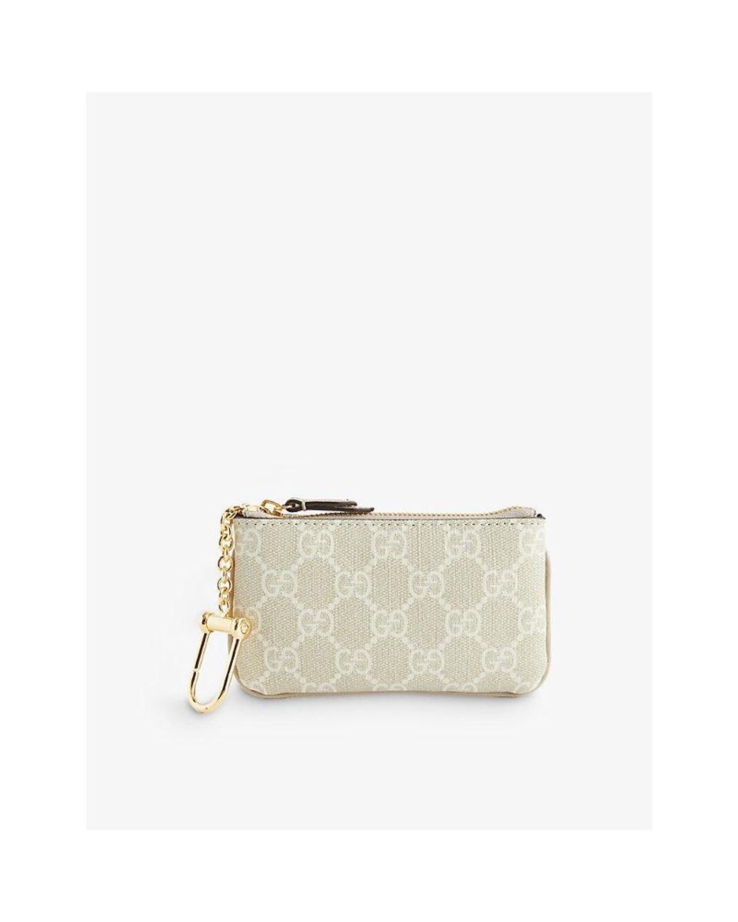 Gucci Monogrampattern Coatedcanvas Card Holder in Natural Lyst