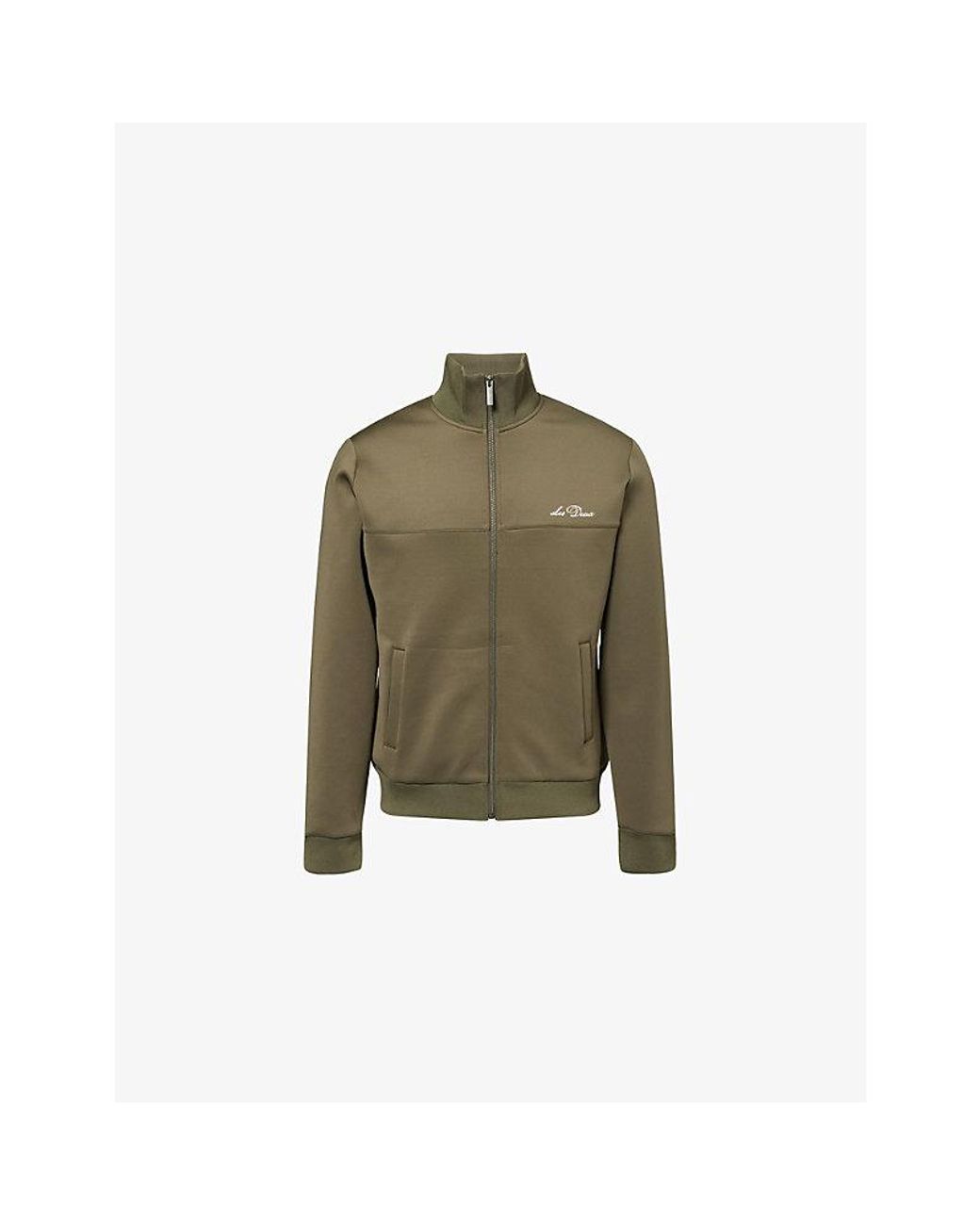 Les Deux Green Signature Brand-Embroidered Woven Track Jacket for men