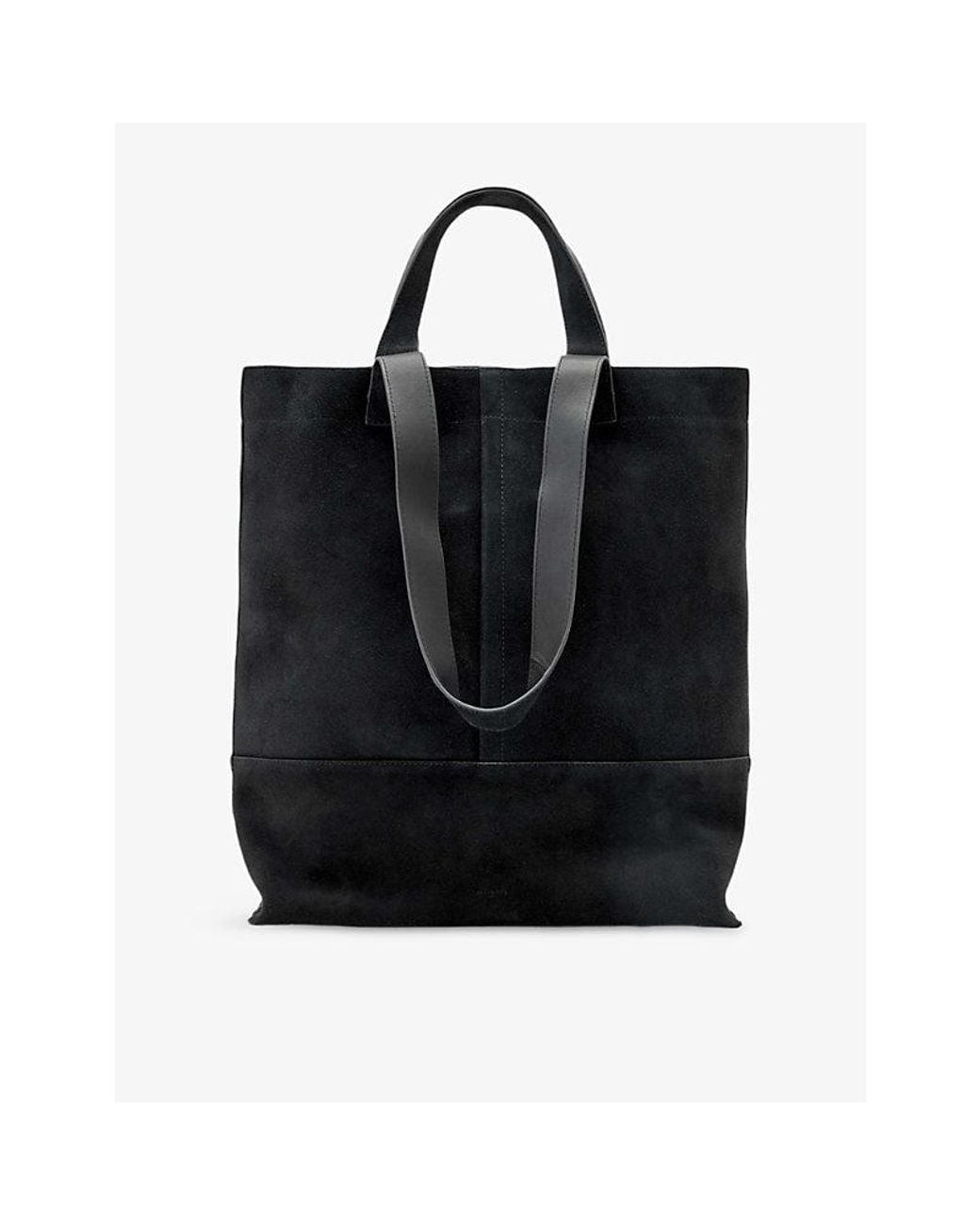 AllSaints Black Cassius Suede Tote Bag