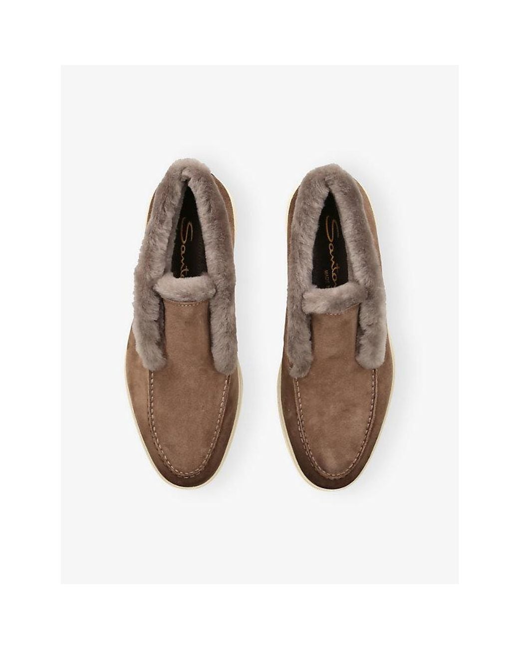 Santoni Brown Fortune Lined Suede Ankle Boots
