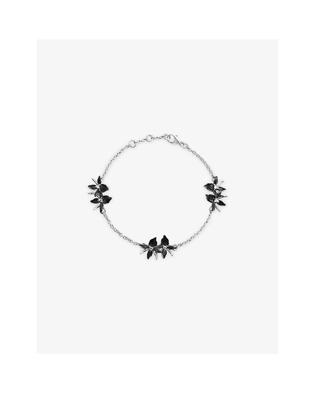 Shaun Leane Metallic Orchid Flower Sterling- And Diamond Bracelet