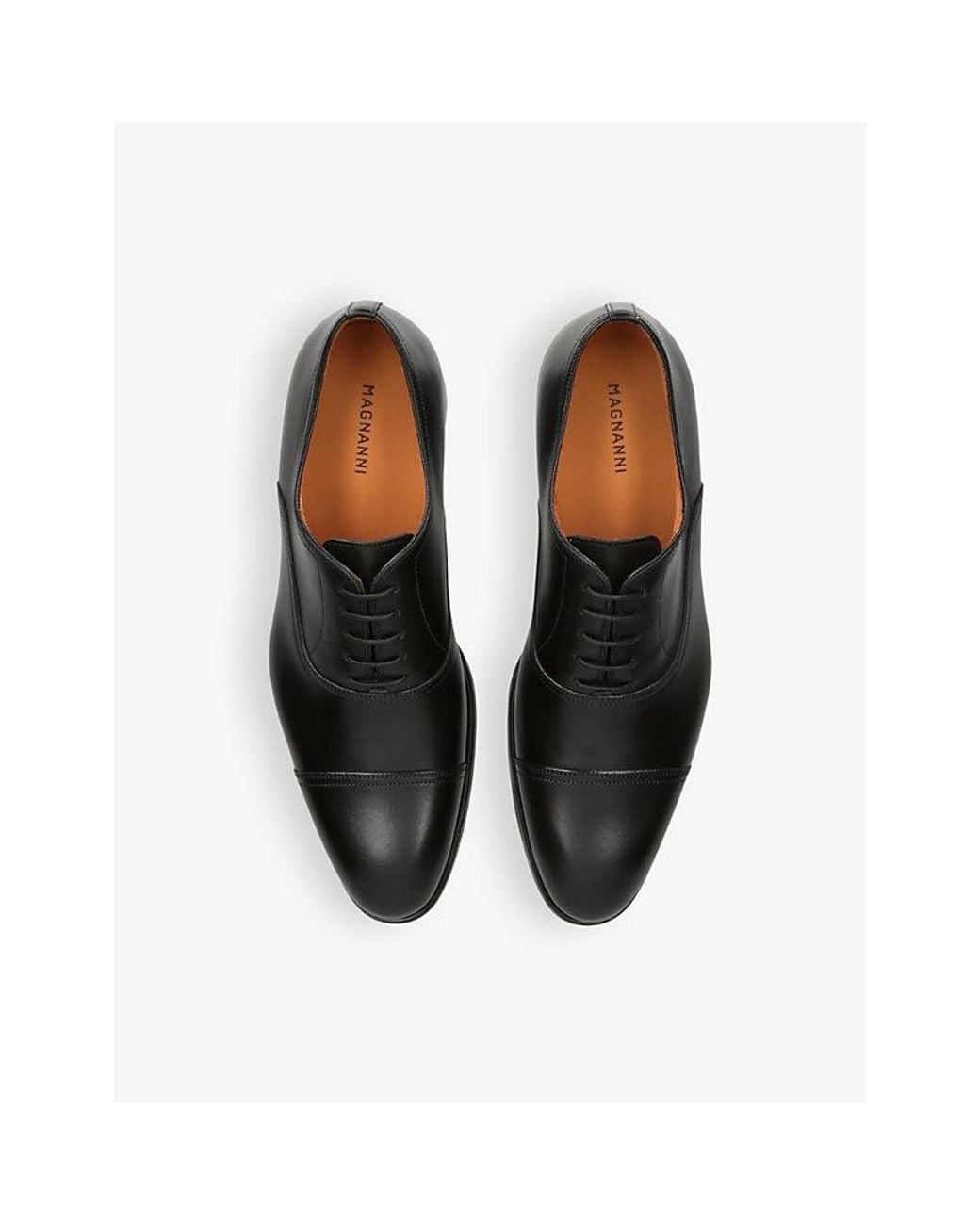 Magnanni Shoes Black Madis Oxford Leather Shoes for men