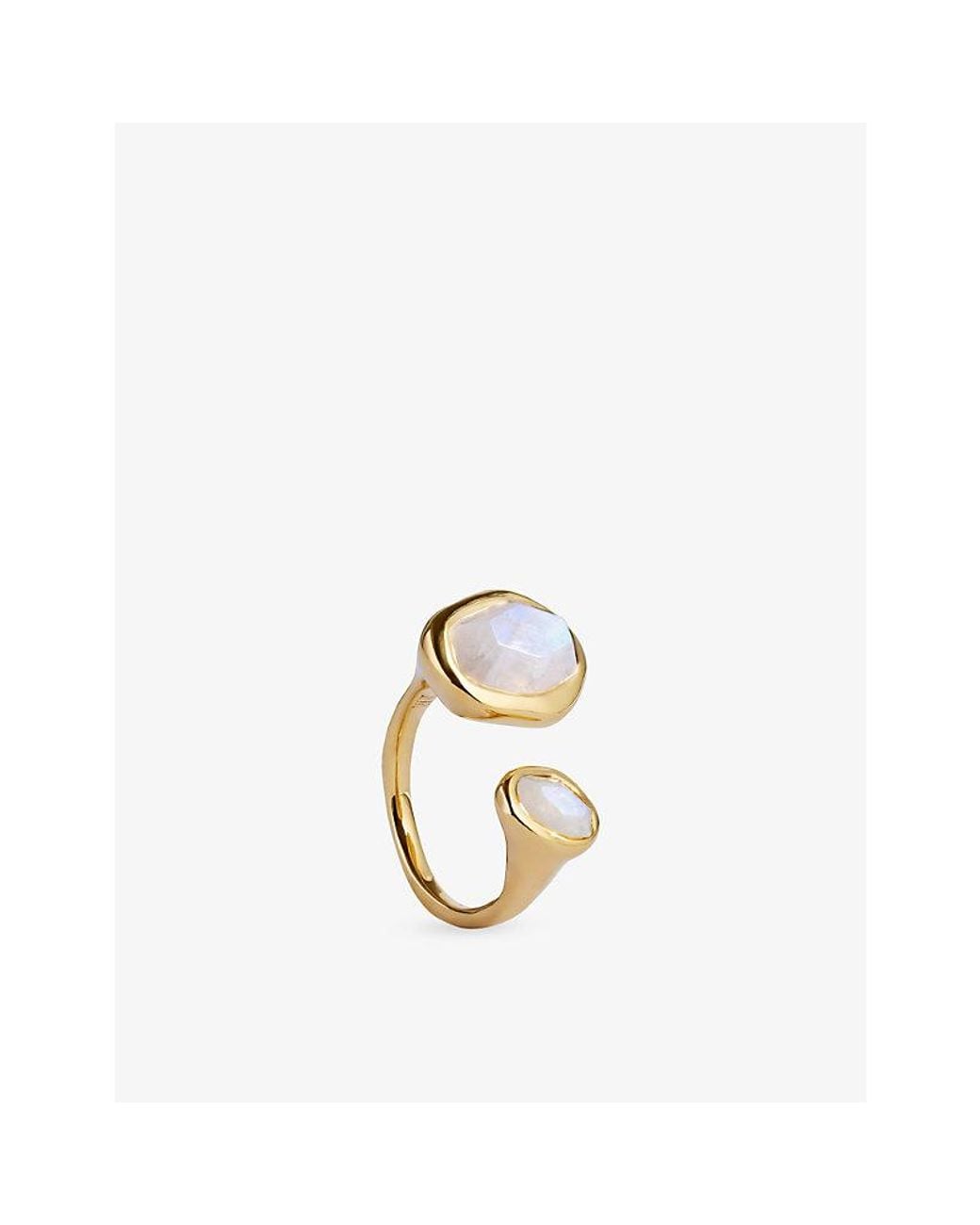 Monica Vinader Metallic Mv Odyssey Gemstone Moonstone 18Ct-Plated Vermeil Sterling- Open Ring