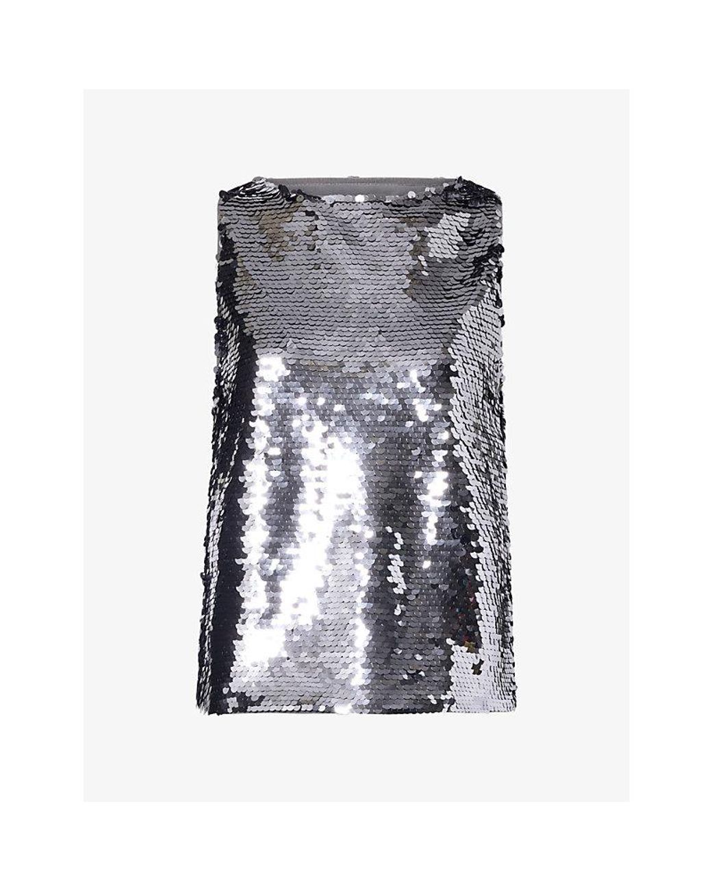 Reformation Gray Lisa Sequin Knit Top