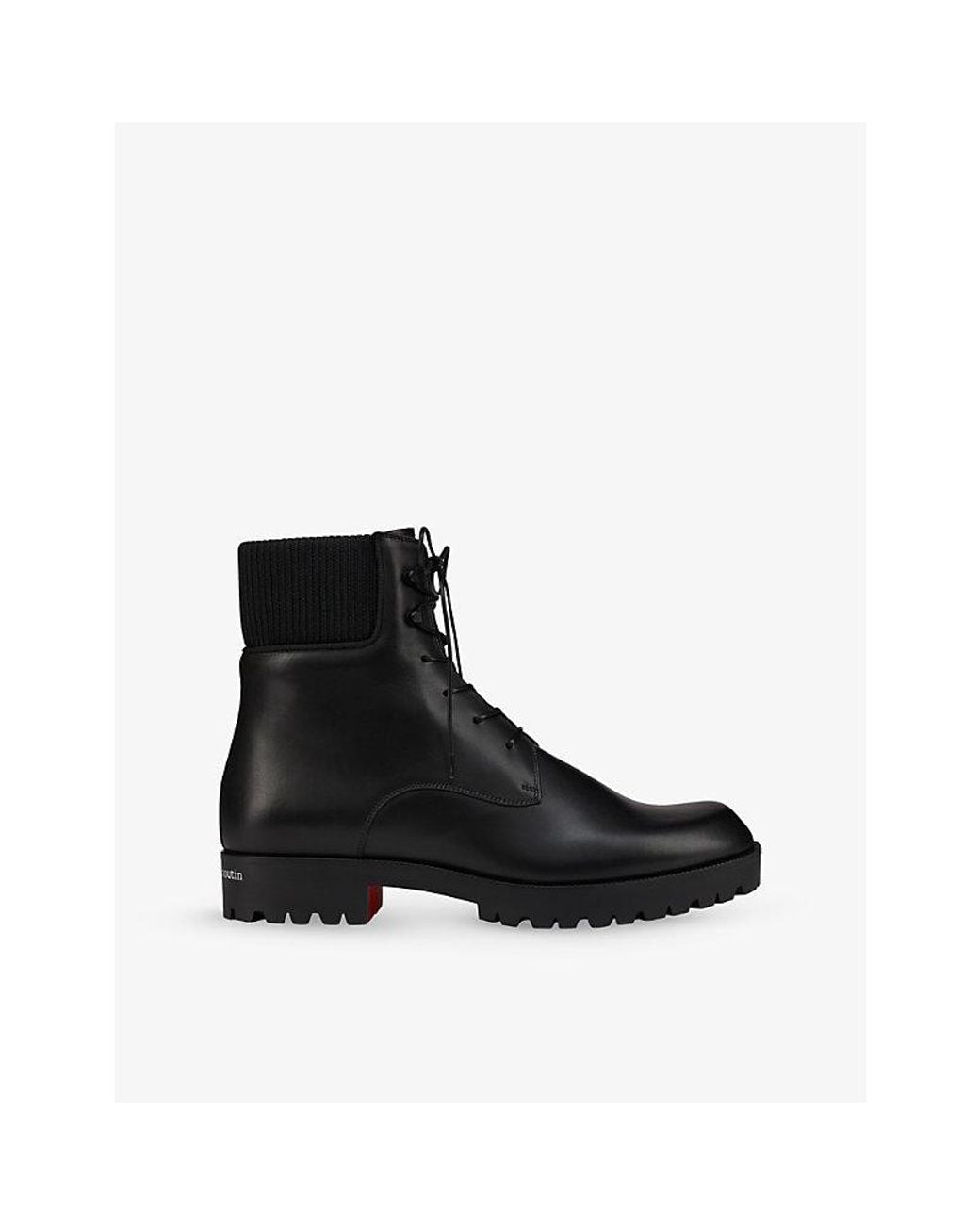 Christian Louboutin Black Trapman Tct 2 Leather Boots for men