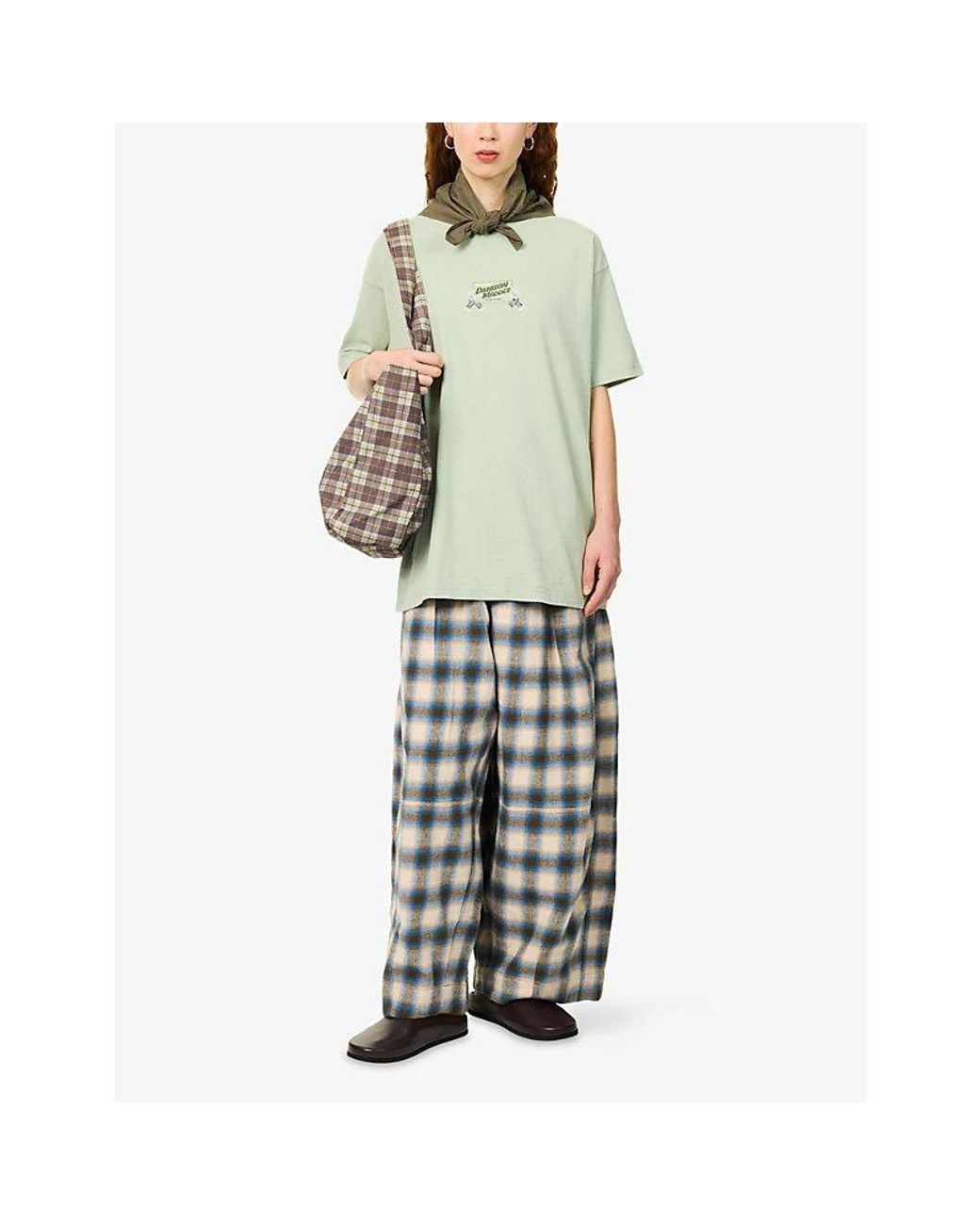 Damson Madder Green Local Fixers Graphic-Print Jersey T-Shirt