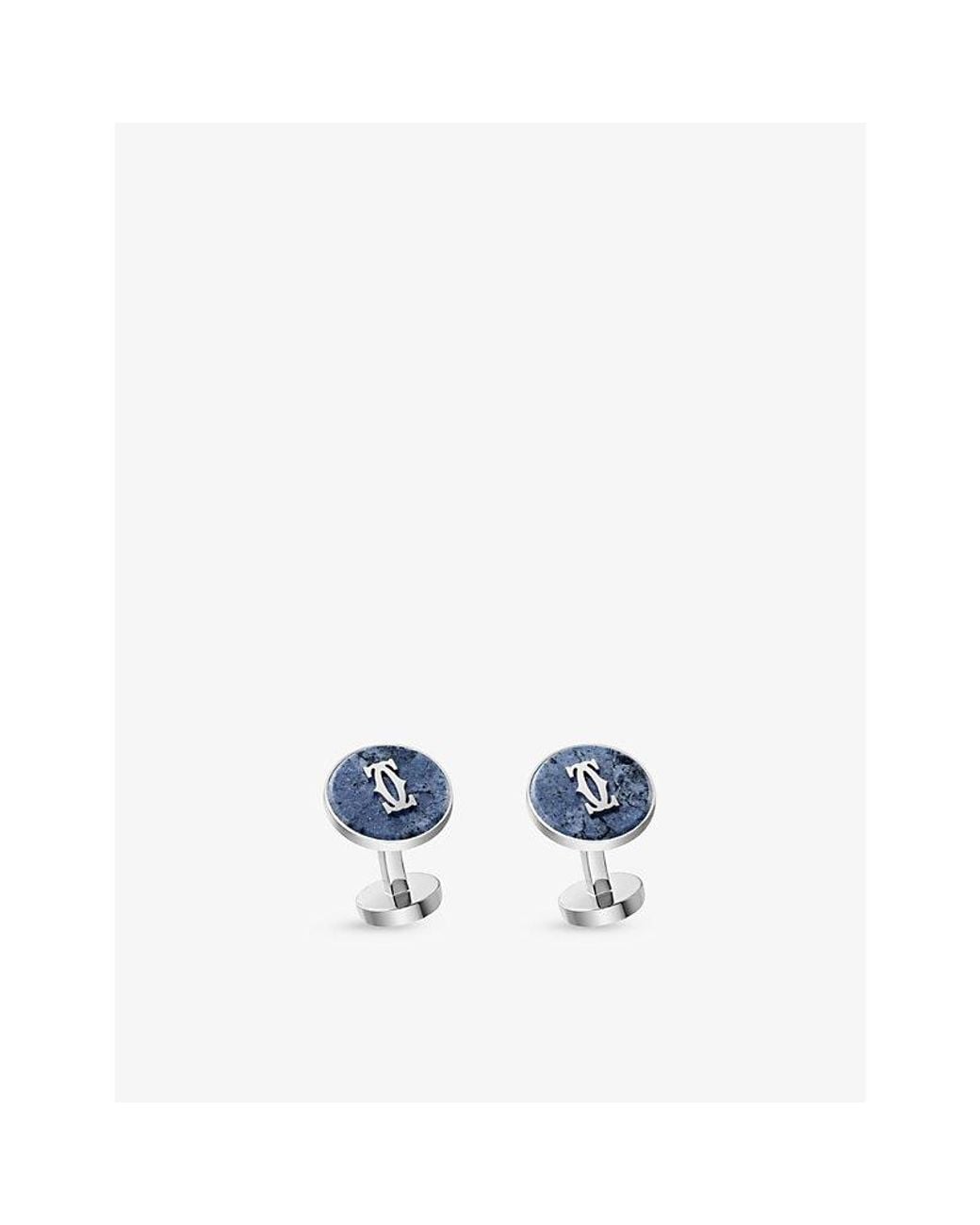 Cartier Blue Double C De Sterling- And Dumortierite Cufflinks for men