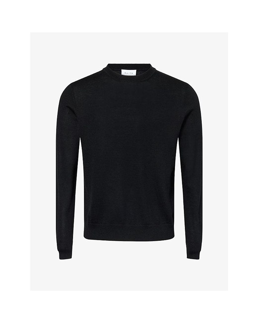 Raith Black Rio Crewneck Knit Jumper for men