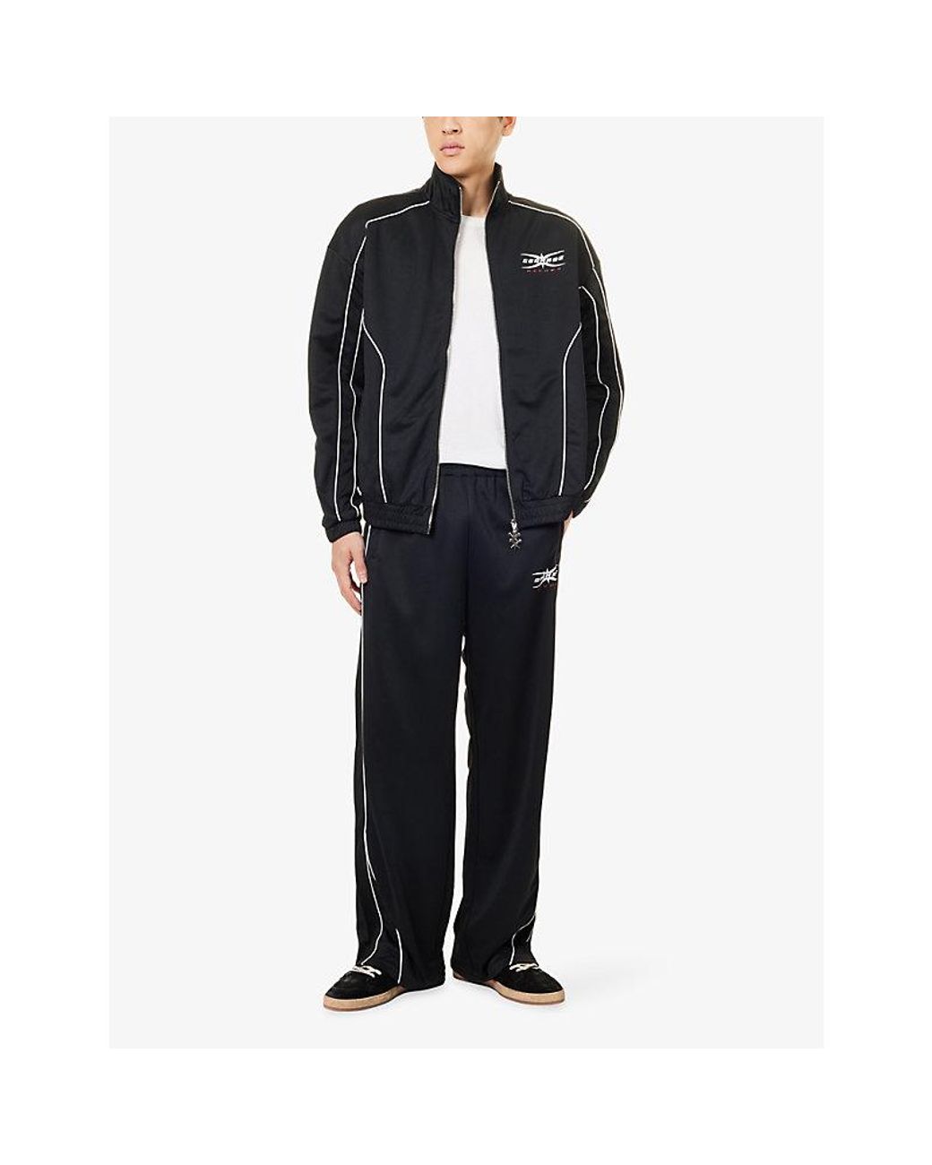 GODMADE Black Finish Line Cotton Jacket for men