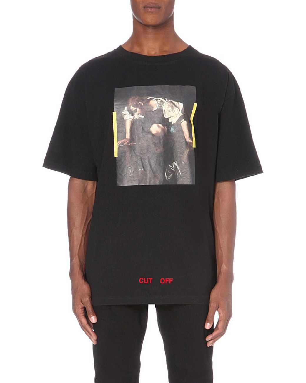 Off-White c/o Virgil Abloh Narcissus Cotton-Jersey T-shirt in Black for Men  | Lyst
