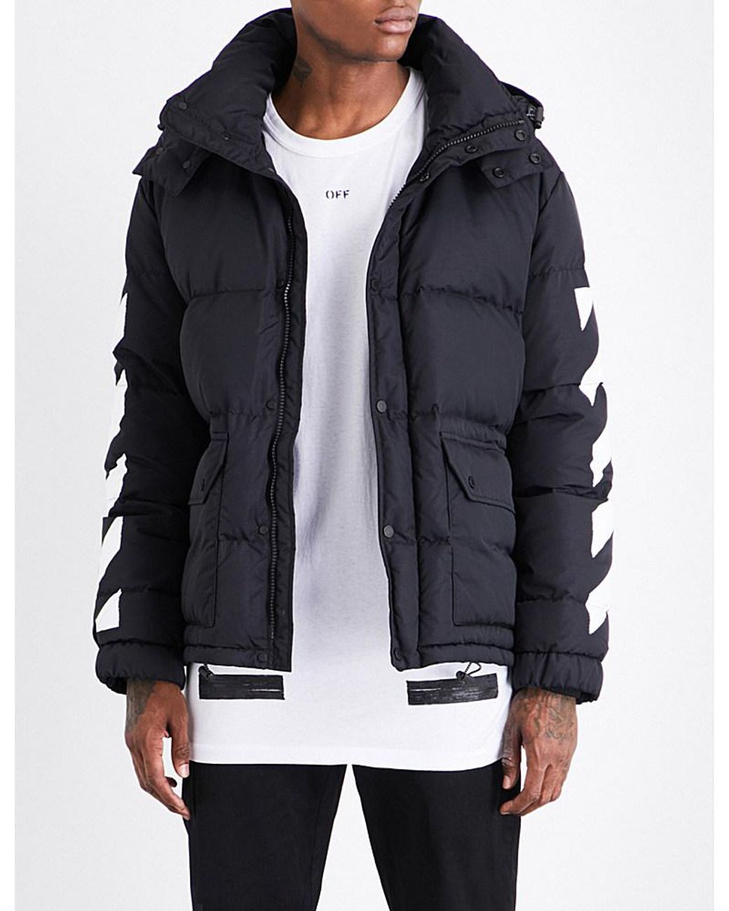 Off-White c/o Virgil Abloh Brushed Quilted Puffer Jacket in Black for Men |  Lyst