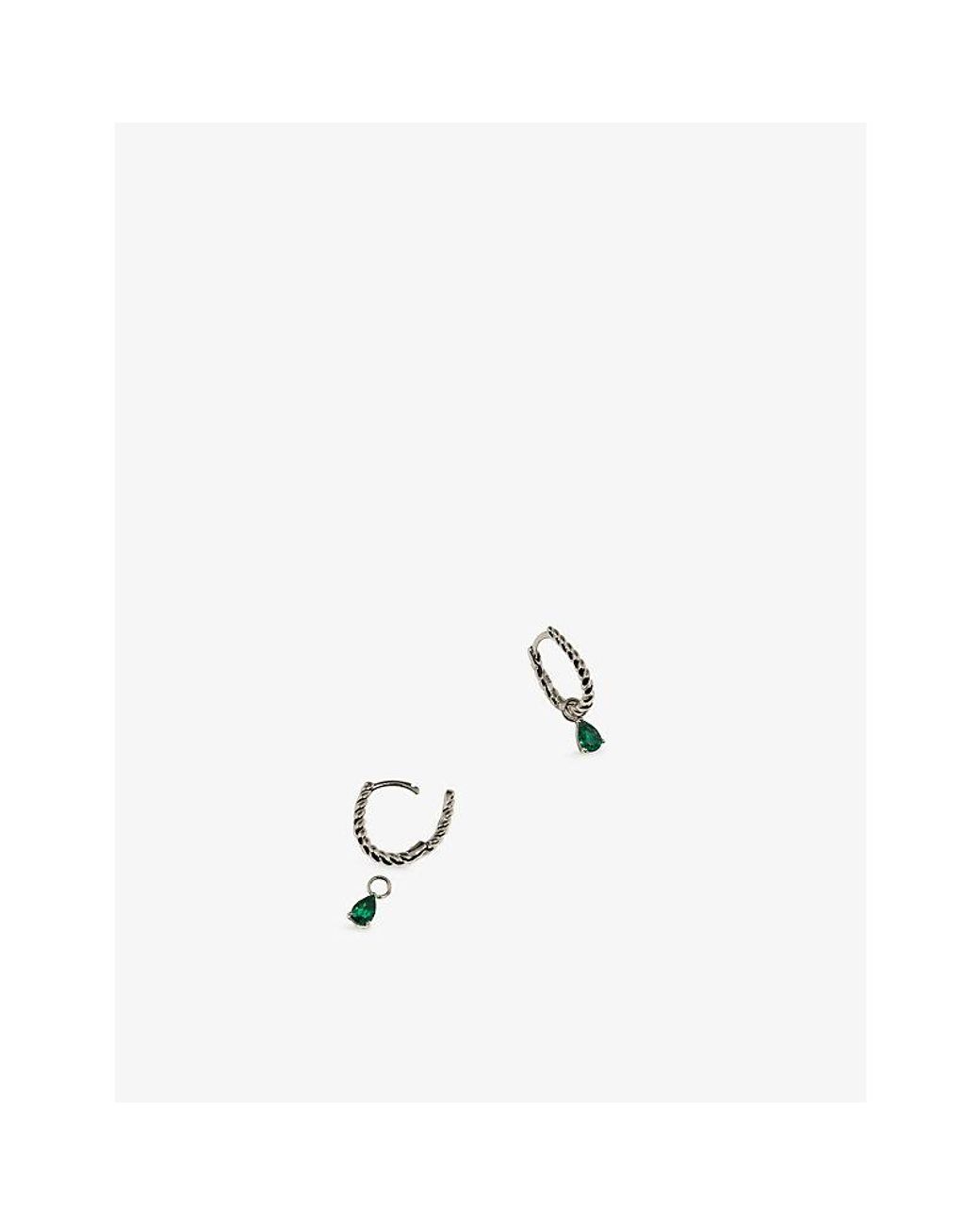 Astrid & Miyu Green Birthstone May 14Ct- And Lab-Grown Emerald Earring Charm