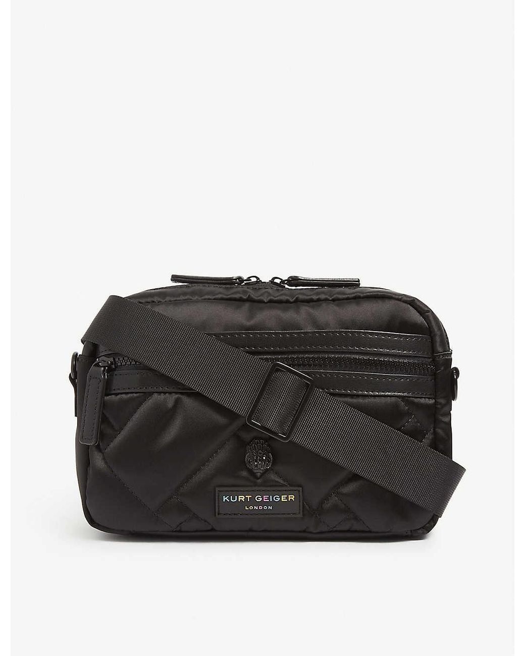 Kurt Geiger Rainbow Strap Quilted Recycled Nylon Crossbody Bag in
