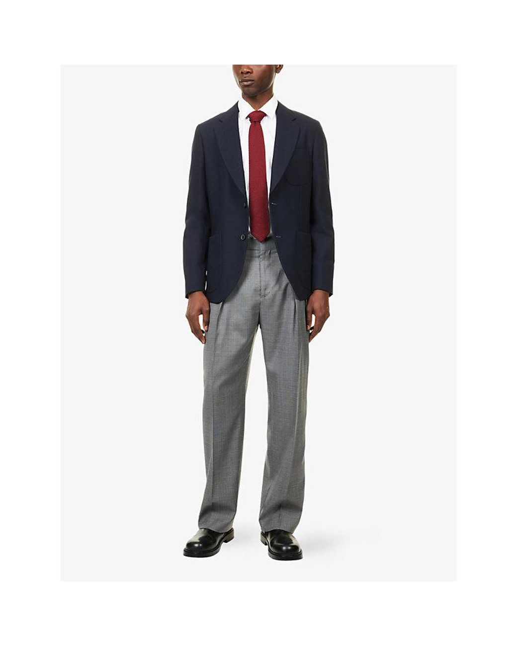 Paul Smith Blue Single-Breasted Unlined Wool Blazer for men