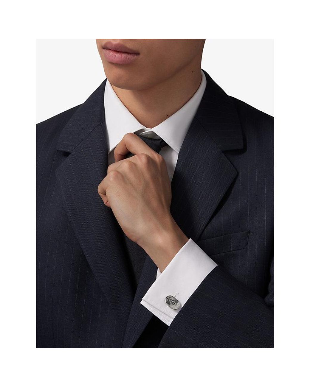 Cartier White C De Sterling- Cufflinks for men
