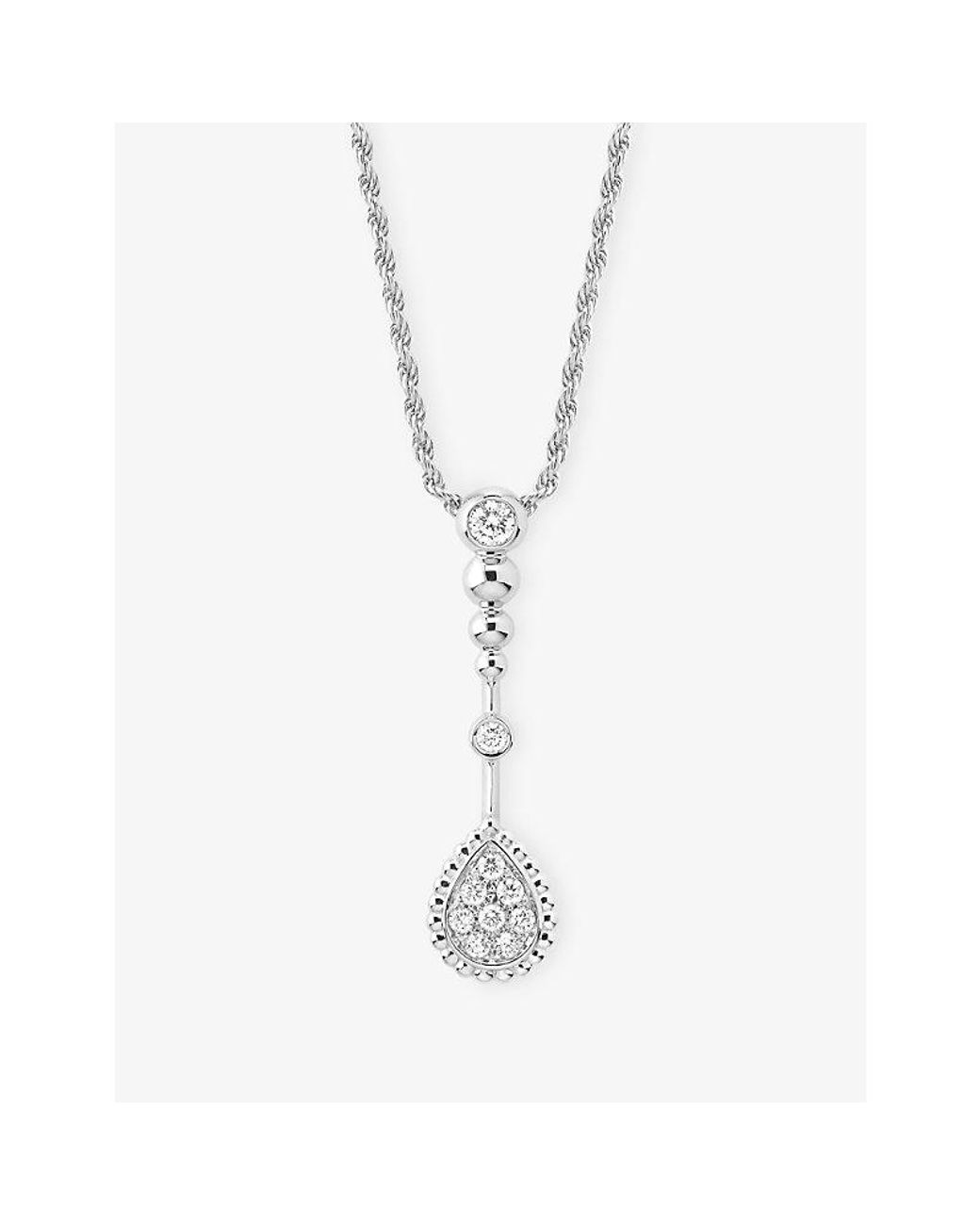 Boucheron White Serpent Bohème Solarité Xs 18Ct- And 0.31Ct Diamond Pendant Necklace