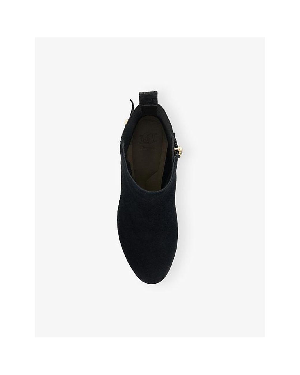 Dune Black Olens Suede Heeled Ankle Boots