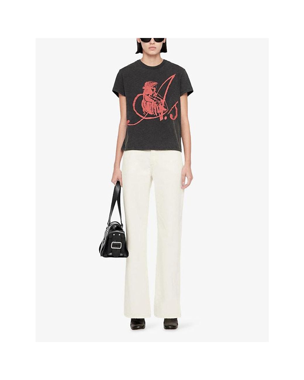 AllSaints White Lou Relaxed-Fit High-Rise Jeans