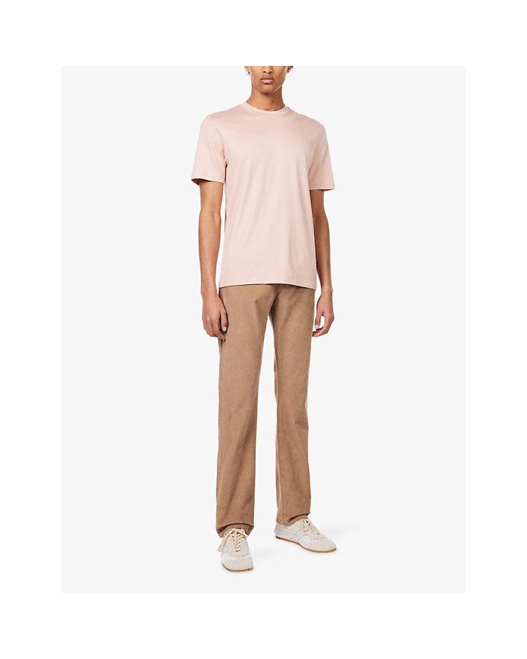 7 For All Mankind Pink Relaxed-Fit Crew-Neck Jersey T-Shirt for men