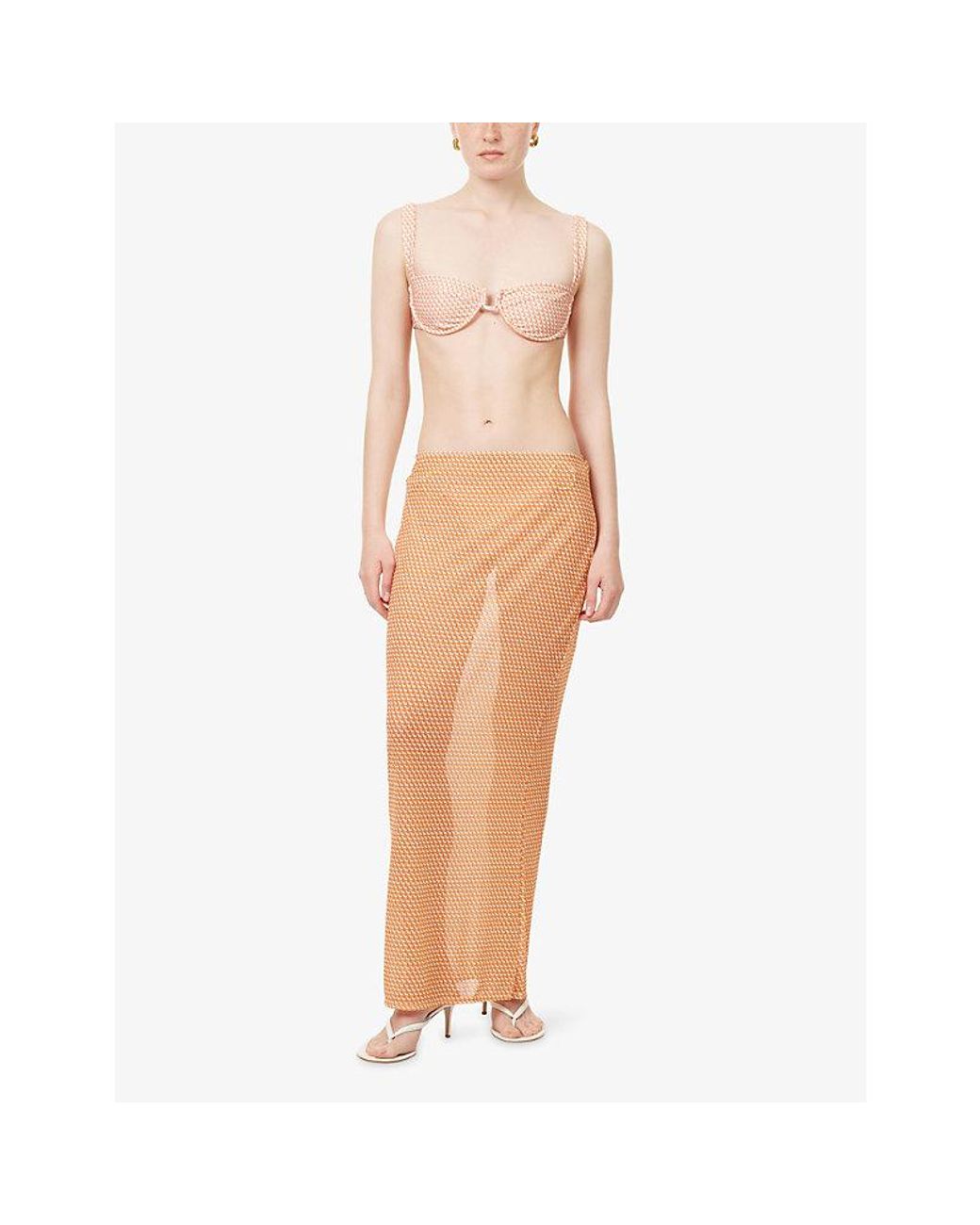 Cheap Monday Multicolor Fontelina Micro Geometric-Pattern Stretch-Woven Maxi Skirt