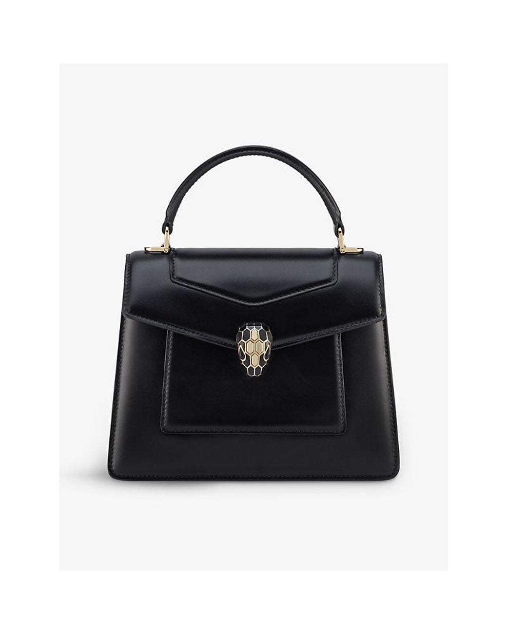 BVLGARI Black Serpenti Forever Medium Leather Top-Handle Bag