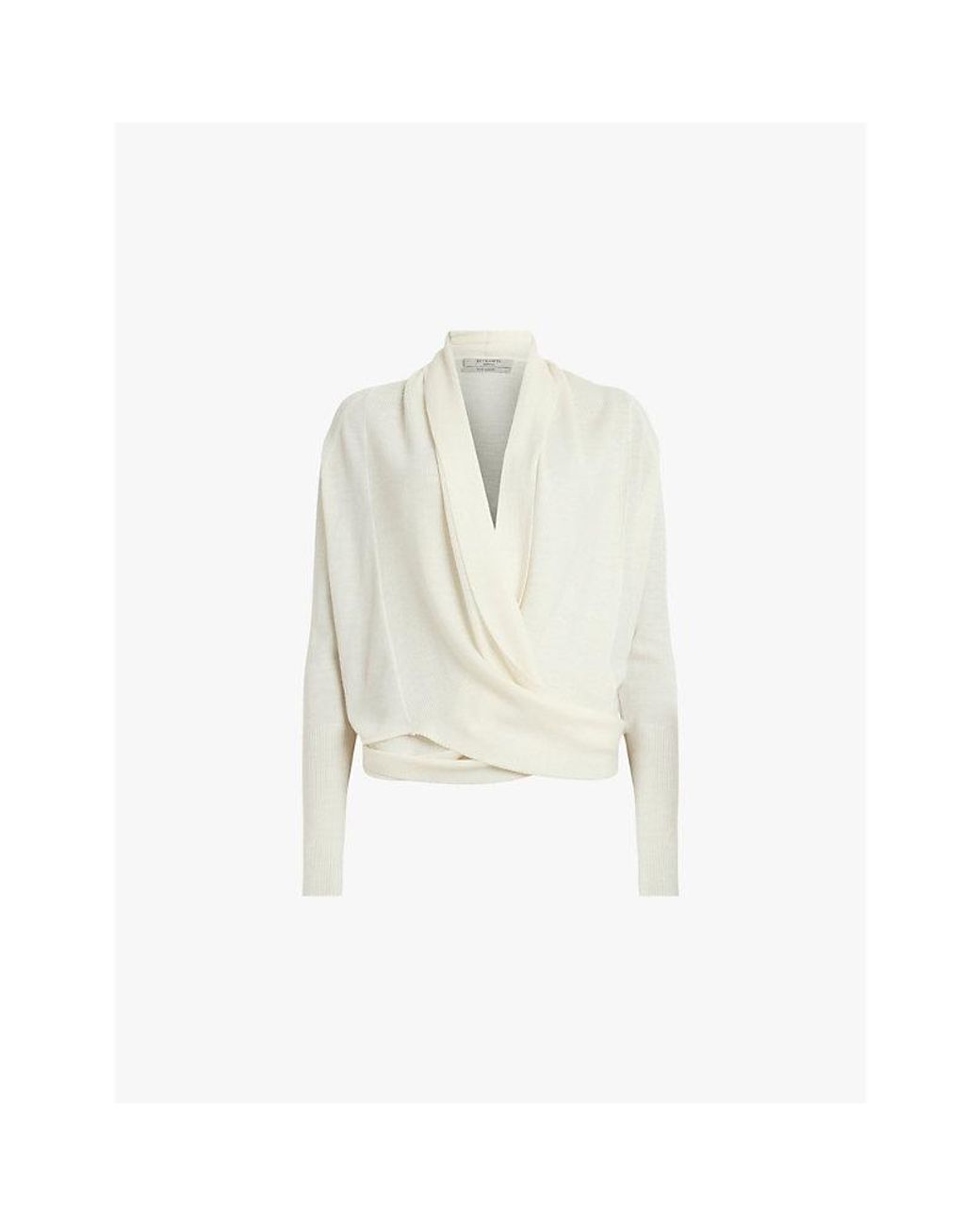 AllSaints White Wasson Pirate Multi-Wear Merino-Wool Cardigan