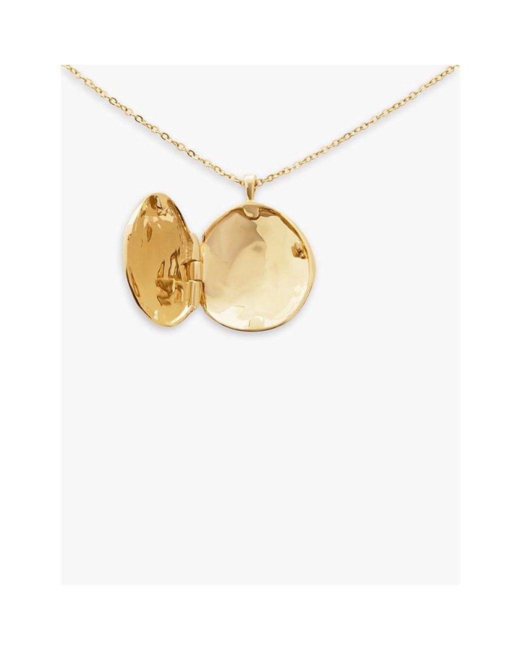 Monica Vinader White Mv Siren Round Locket 14Ct- Necklace
