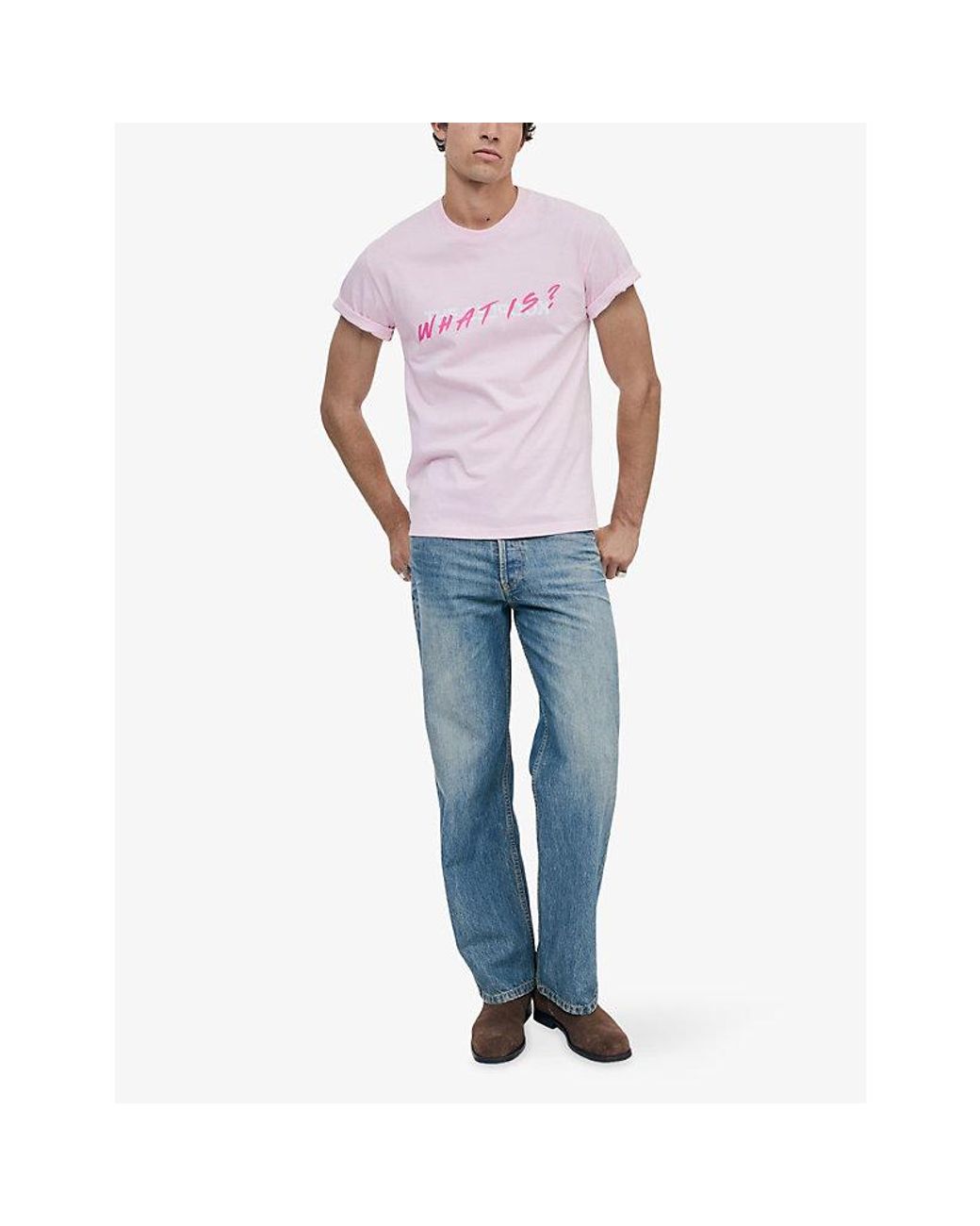 The Kooples Pink Logo-Print Cotton-Jersey T-Shirt for men