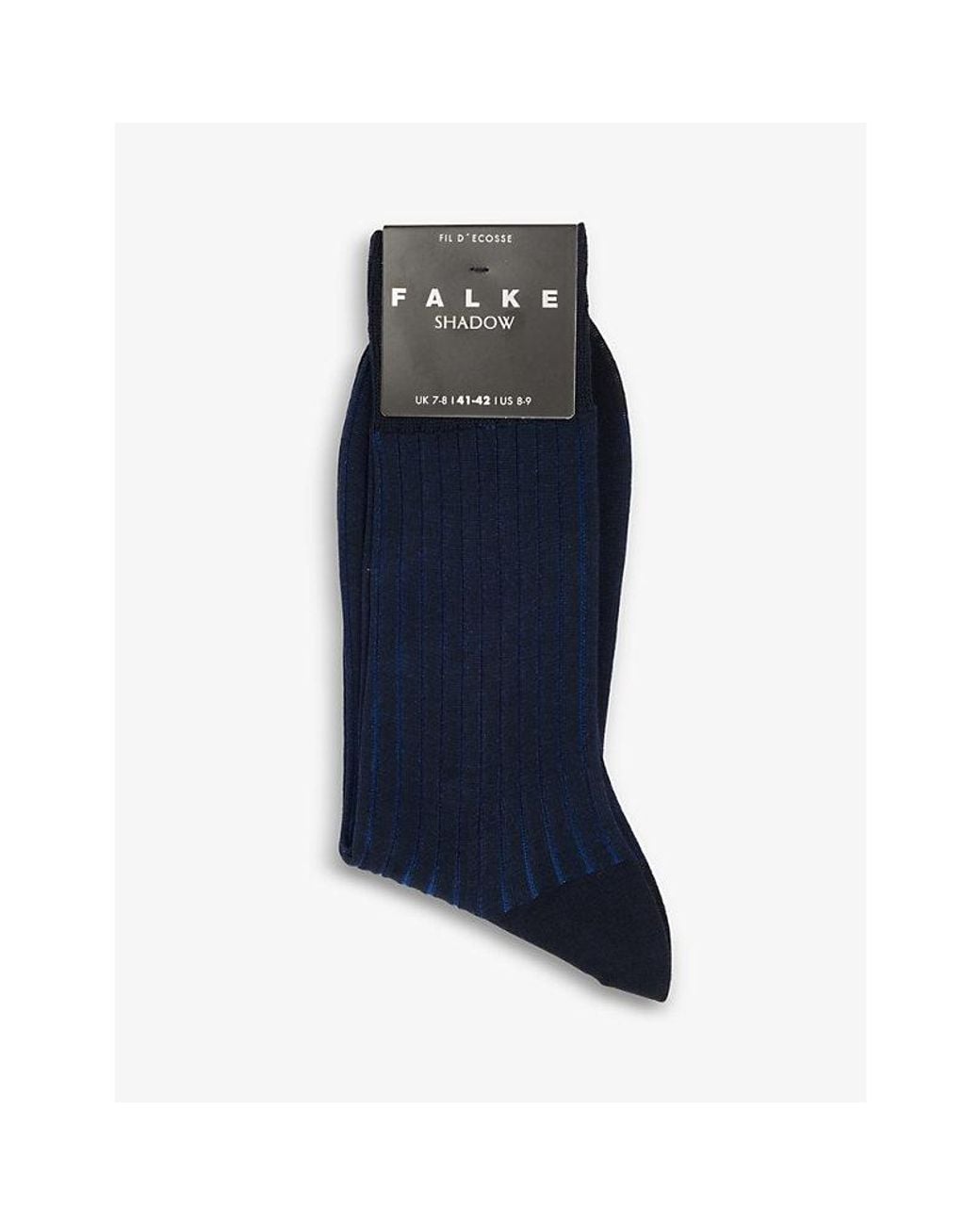 Falke Blue Shadow Striped Cotton-Blend Socks for men
