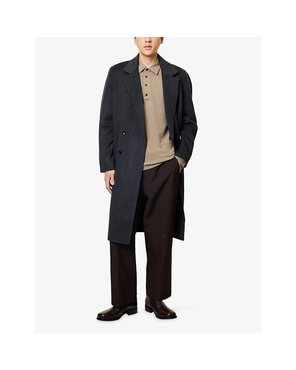 PAIGE Blue Anselmo Double-Breasted Woven Coat for men