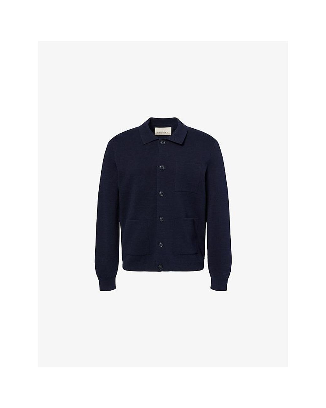 Gant Blue Milano Knit Cotton Cardigan for men