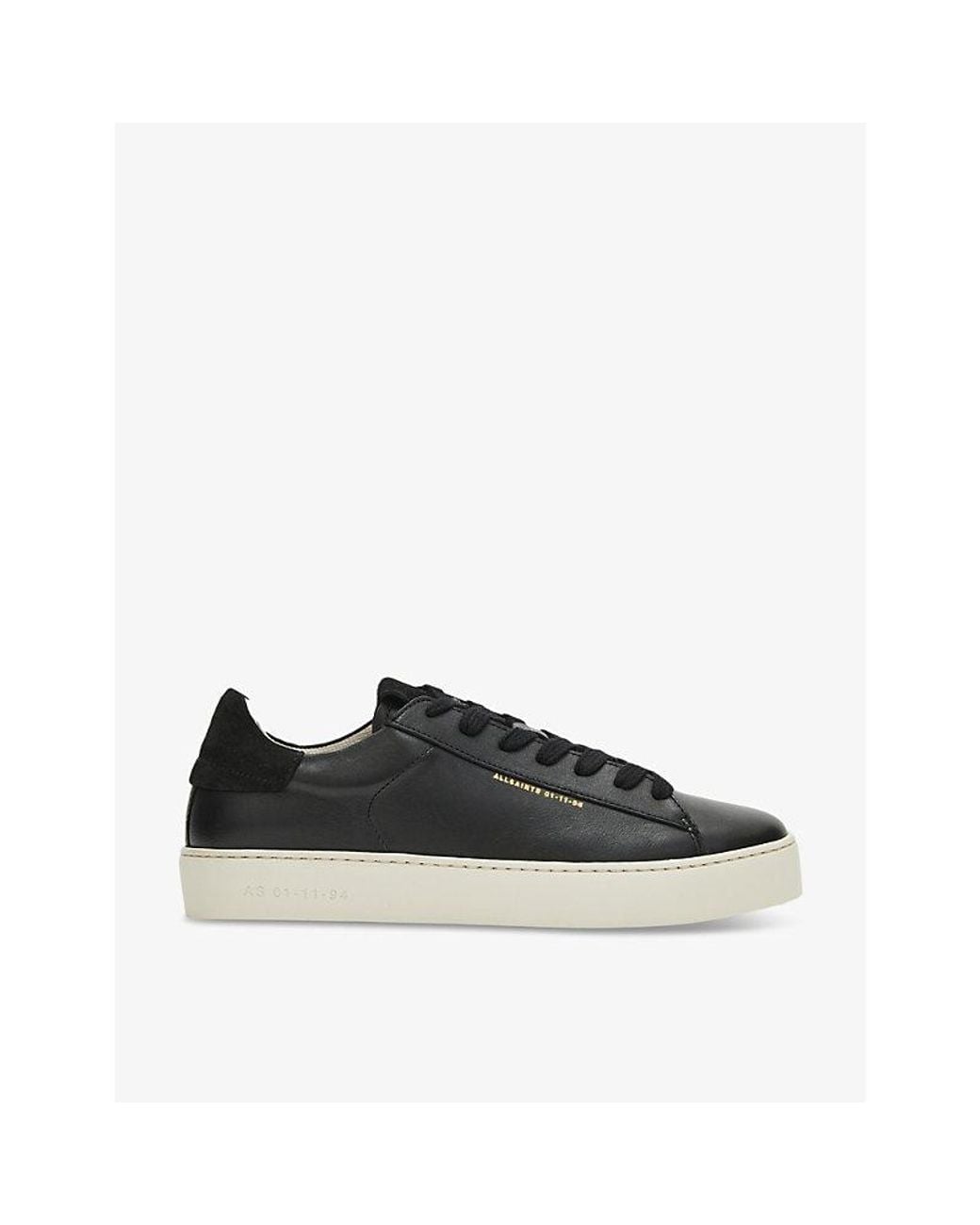 AllSaints Black Shana Leather Low-Top Trainers