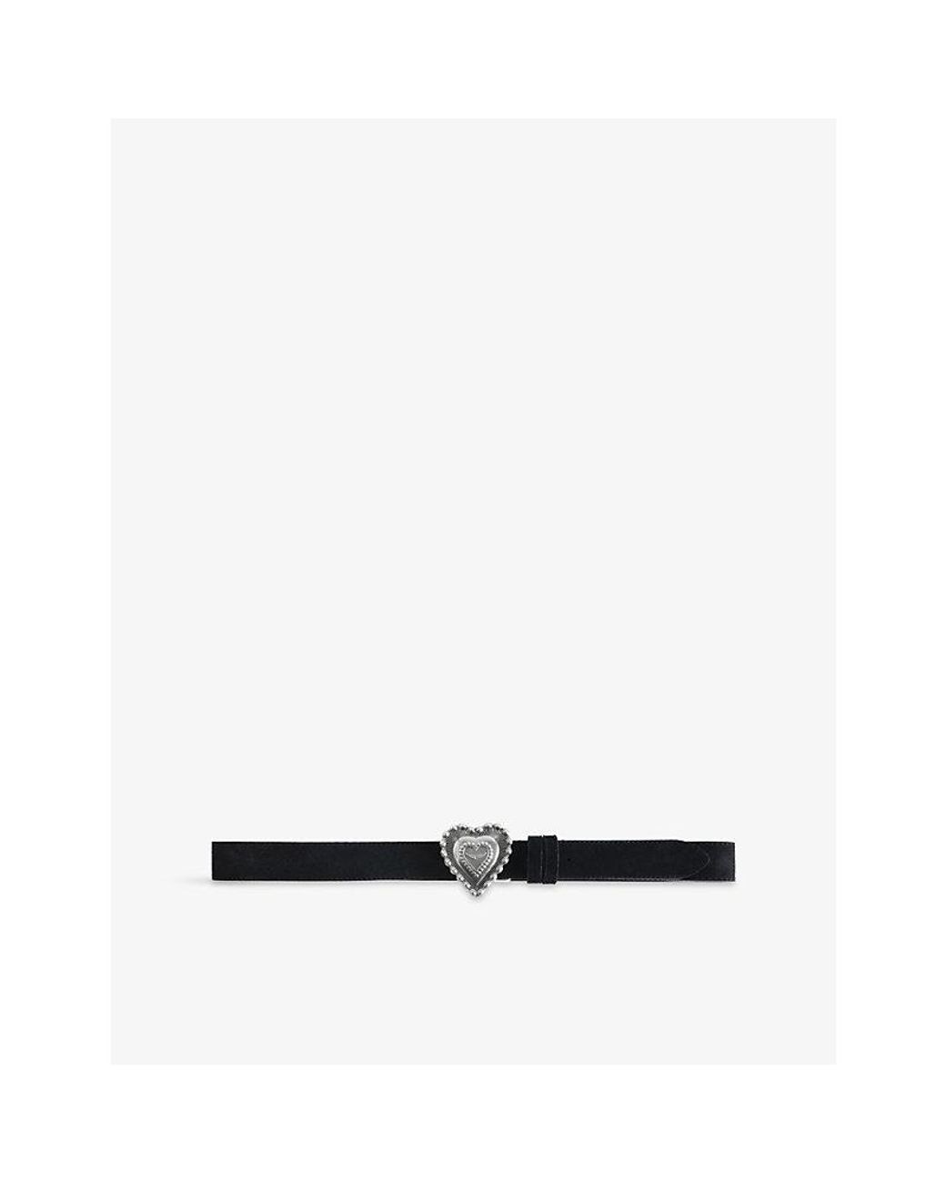 Zadig & Voltaire White Santa Fe Crush Suede Belt