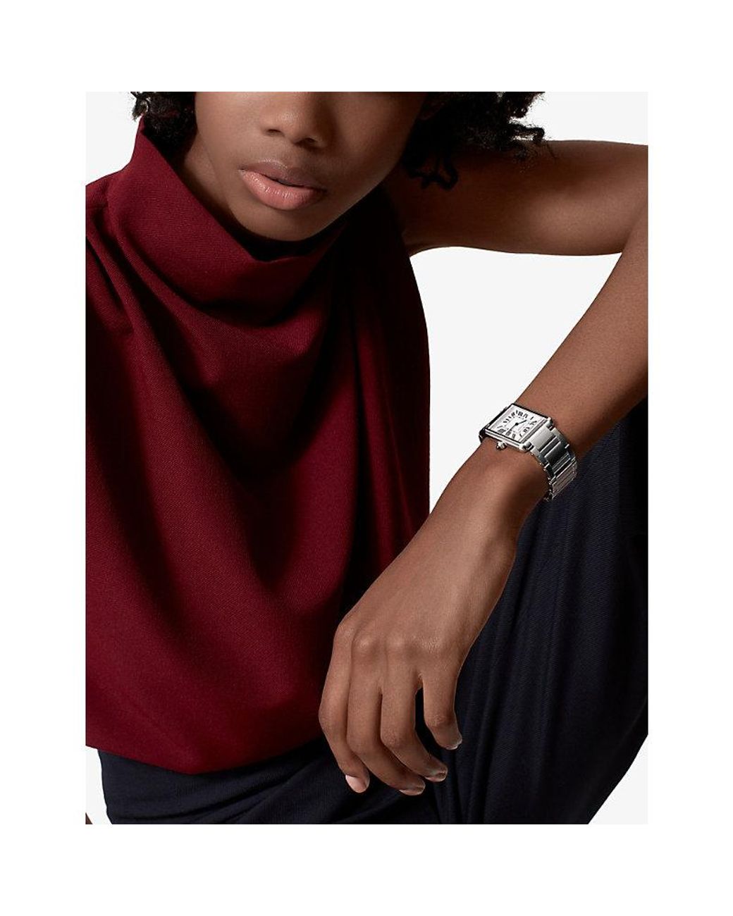 Cartier White Tank Must Large Quartz Watch 33.7Mm
