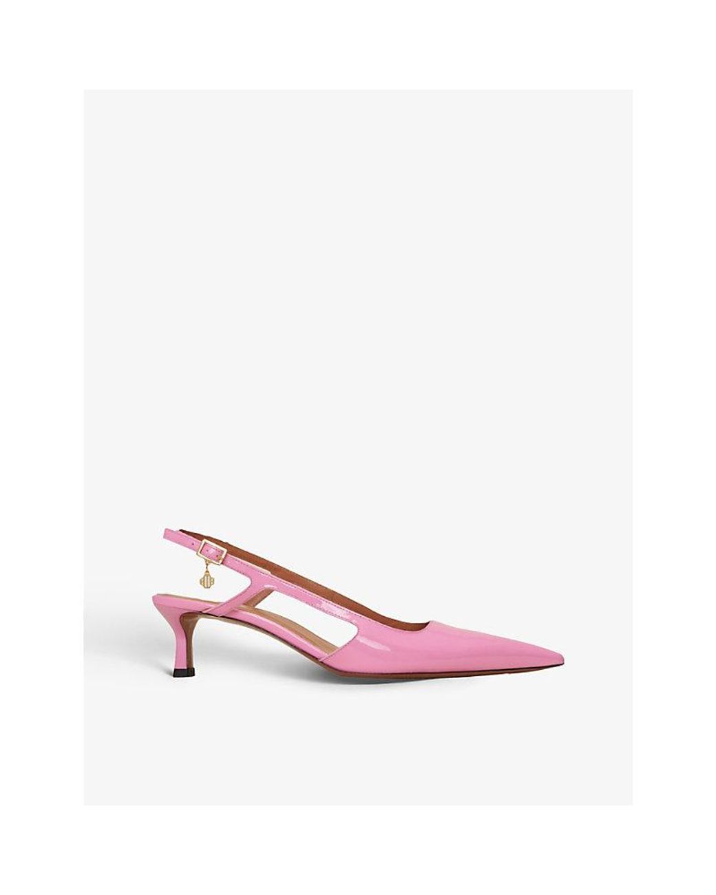 Maje Fayna Patent-leather Kitten Heels in Pink | Lyst
