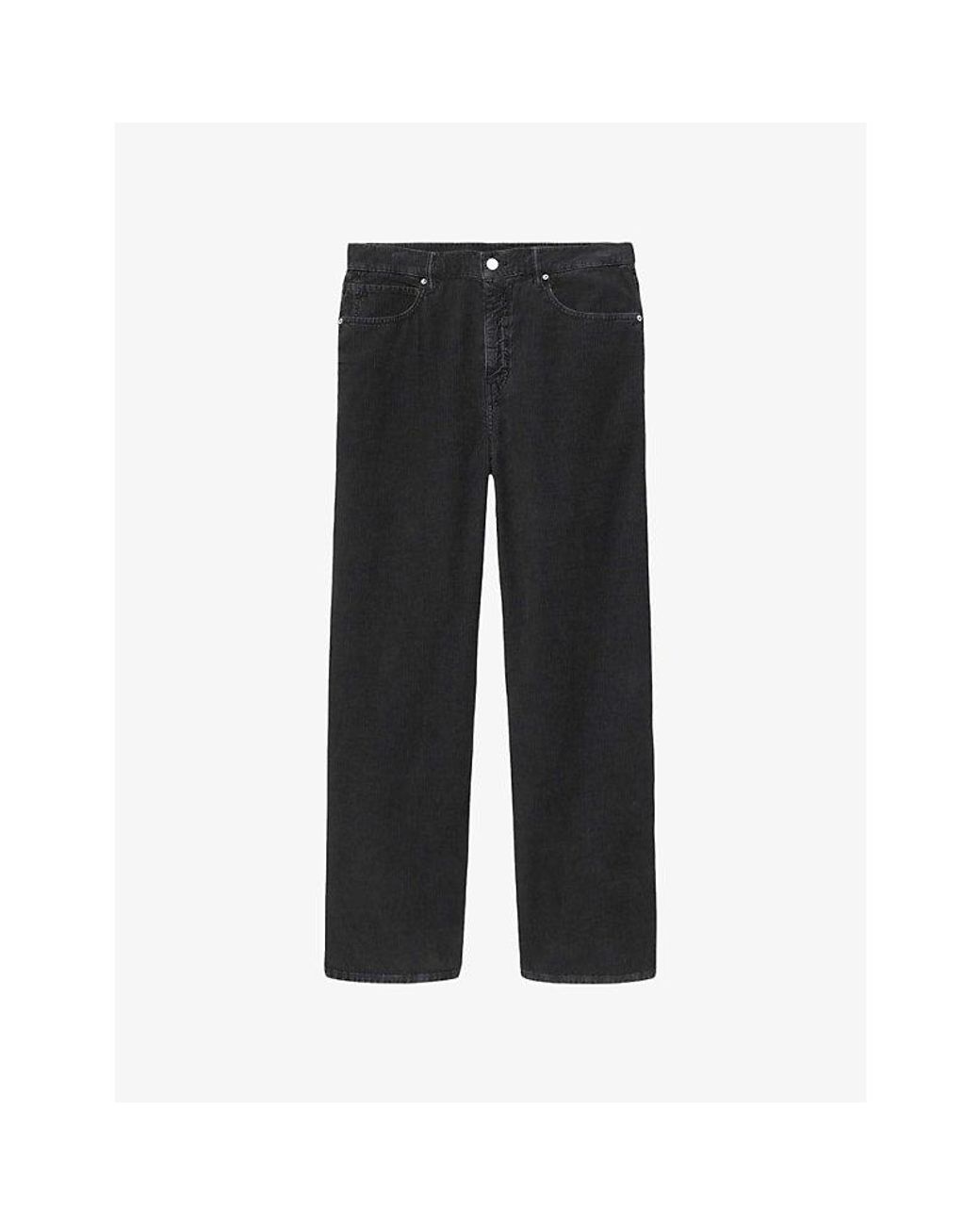AllSaints Black Lenny Regular-Fit Wide-Leg Jeans for men