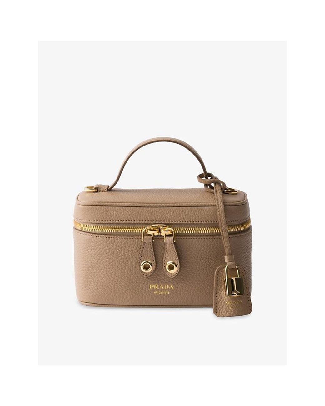 Prada Brown Mini Leather Vanity Bag