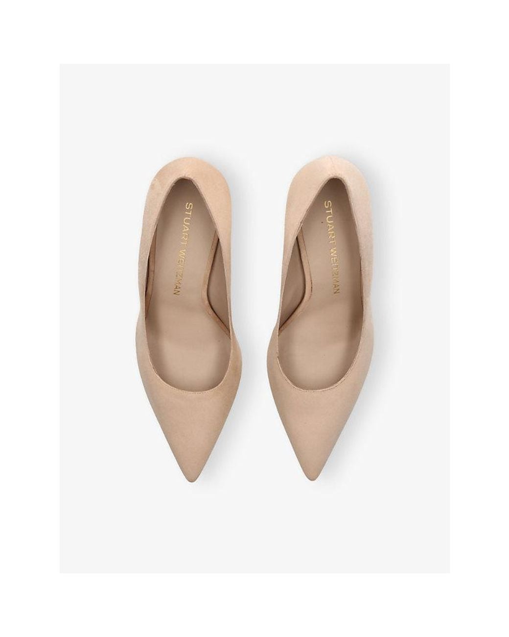 Stuart Weitzman White Stuart Power 85 Heeled Suede Pumps
