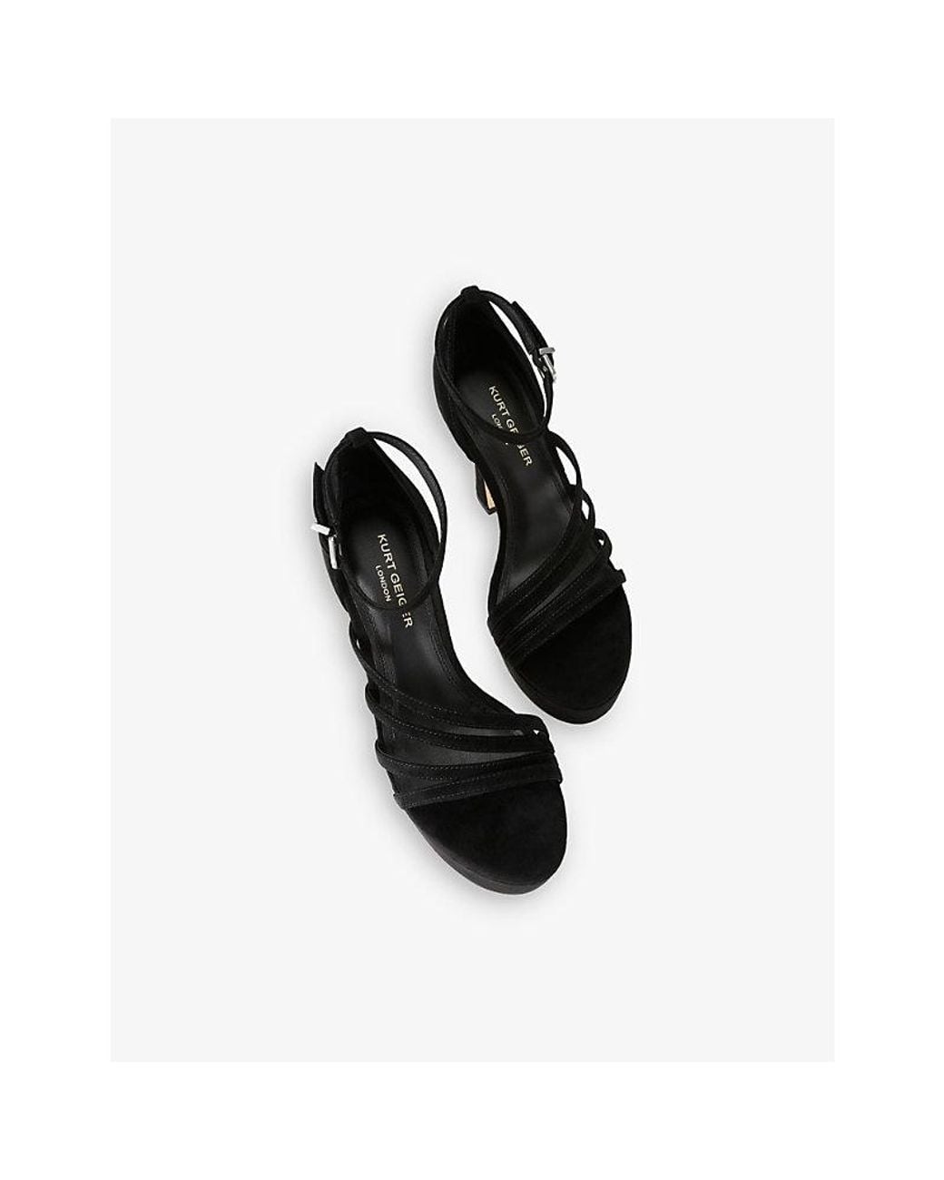 Kurt Geiger Black Annabell Suede Platform Heeled Sandals