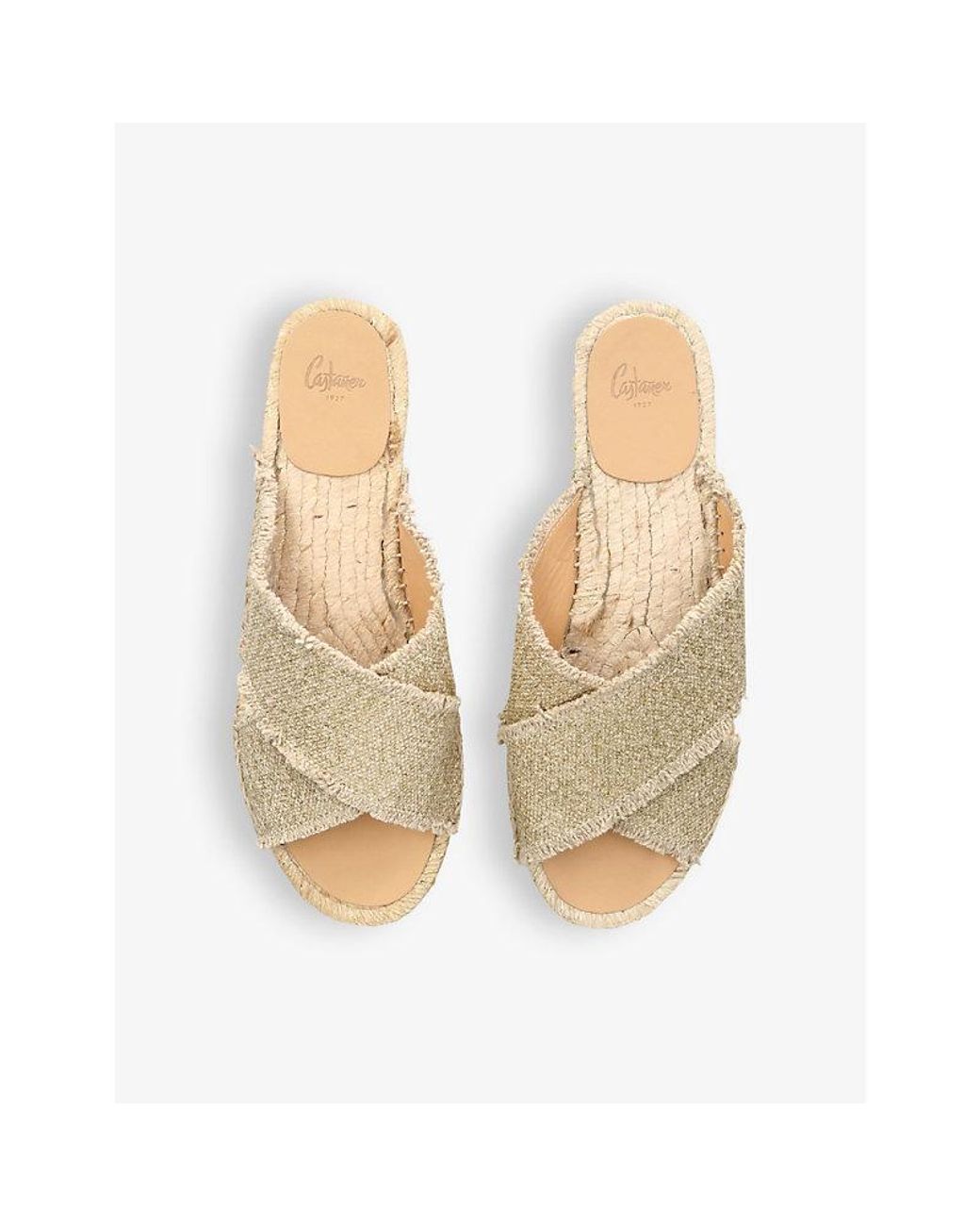 Castaner Palmera Cross Over Linen Mules in Natural Lyst UK