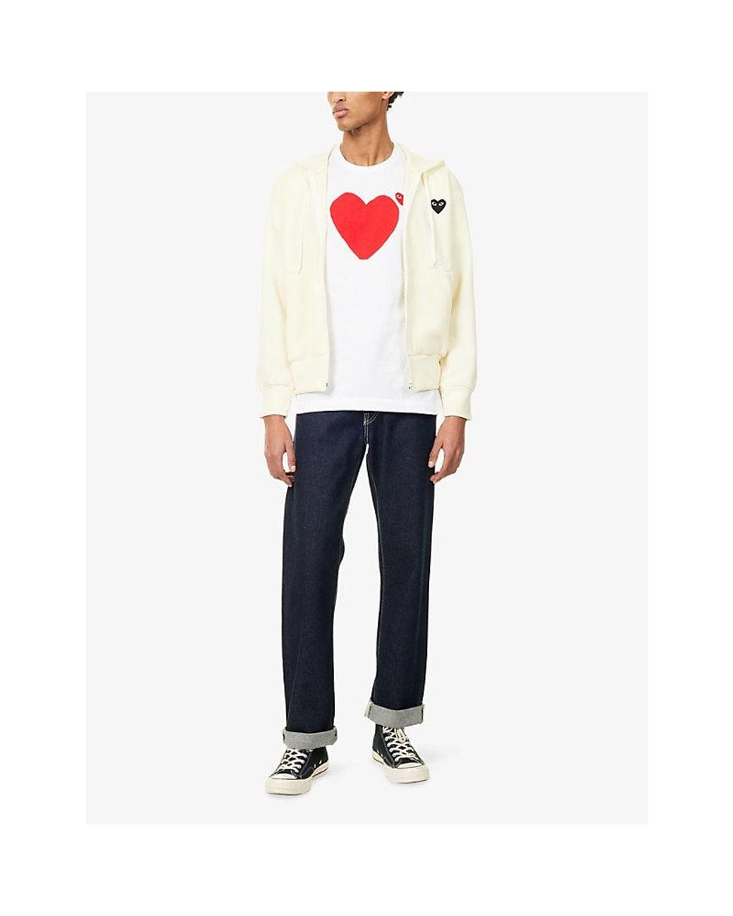 COMME DES GARÇONS PLAY Natural Heart Regular-Fit Woven Hoodie for men