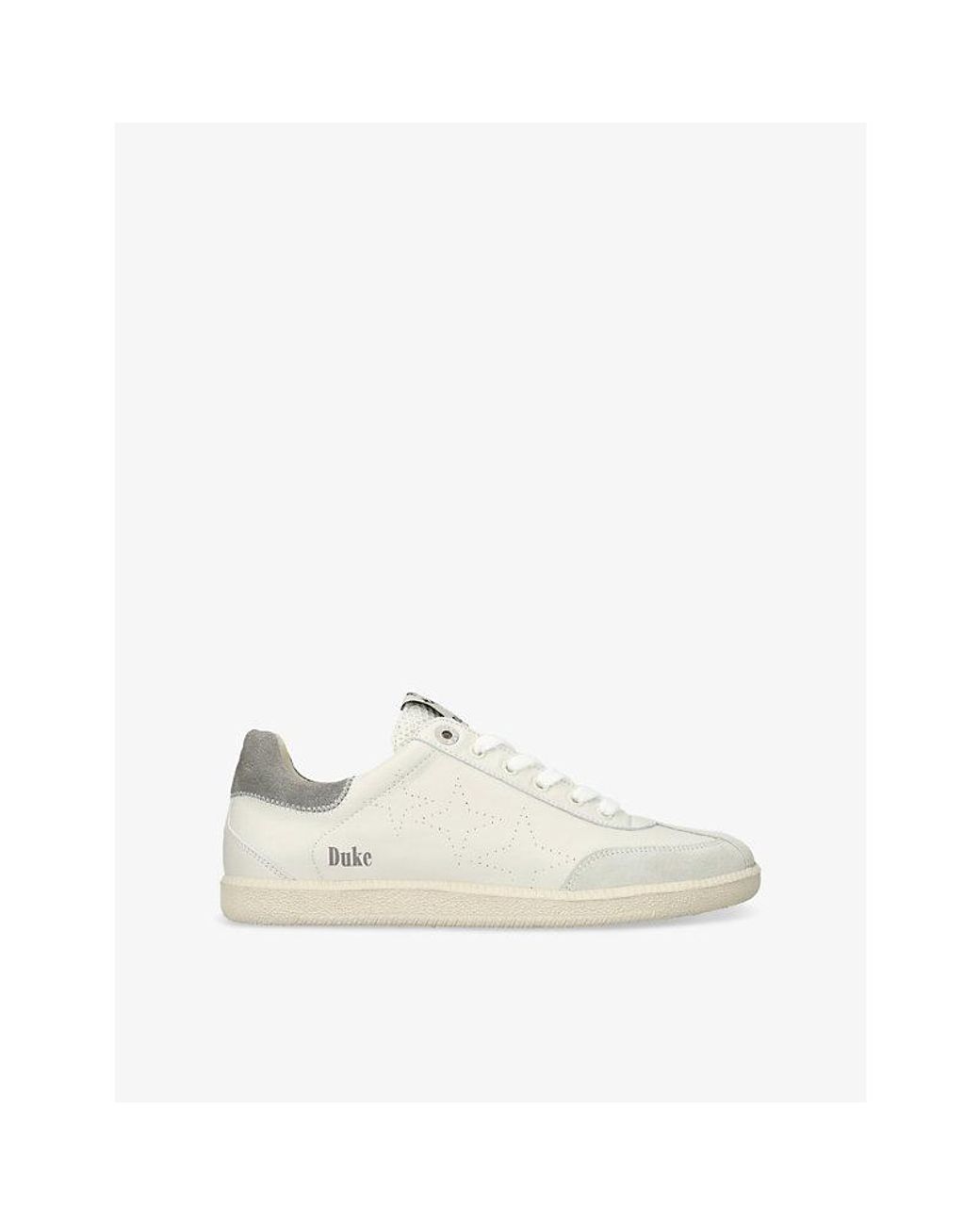 Duke & Dexter White Plus Duke Leather Low-Top Trainers for men