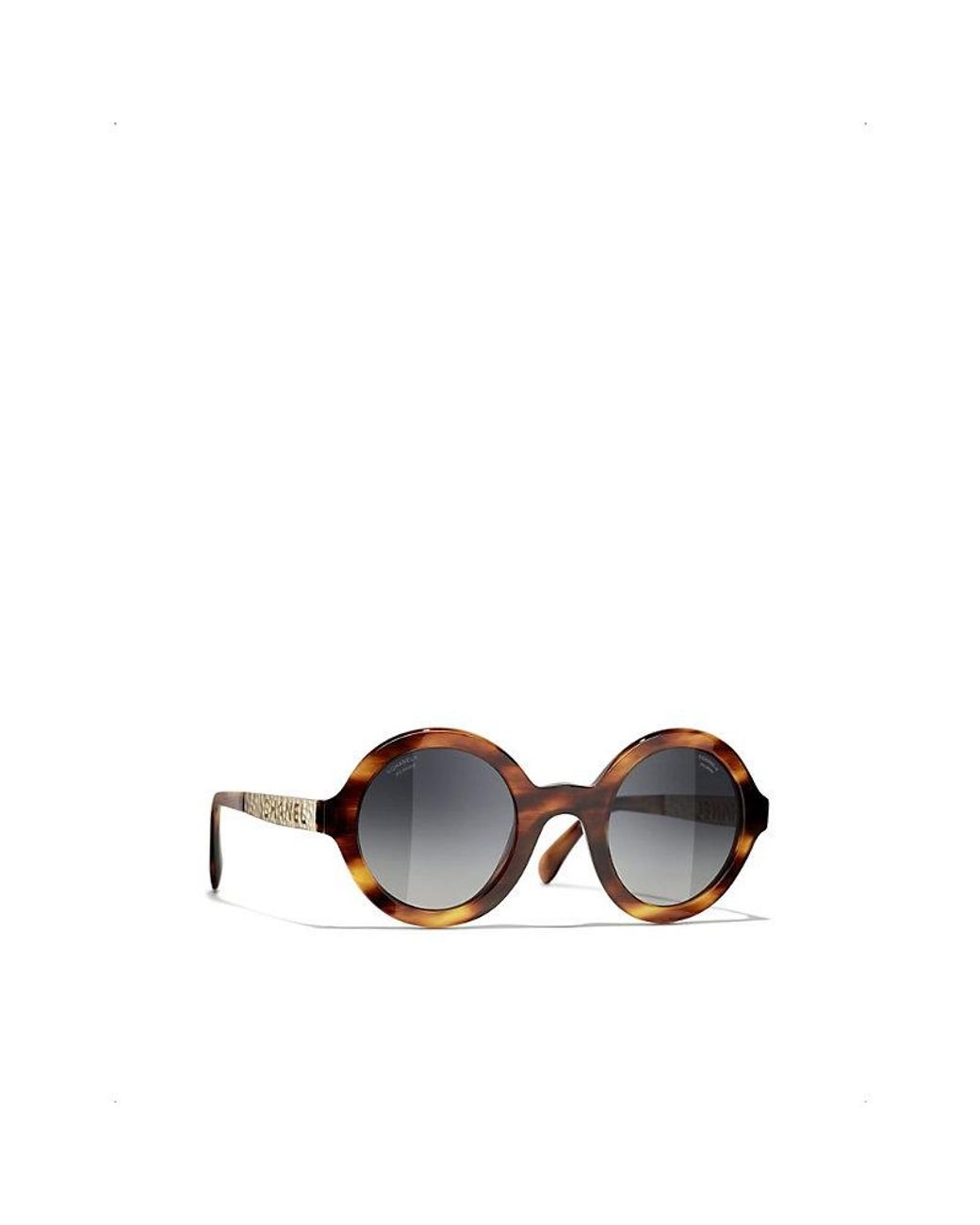 Chanel Round Sunglasses in Brown