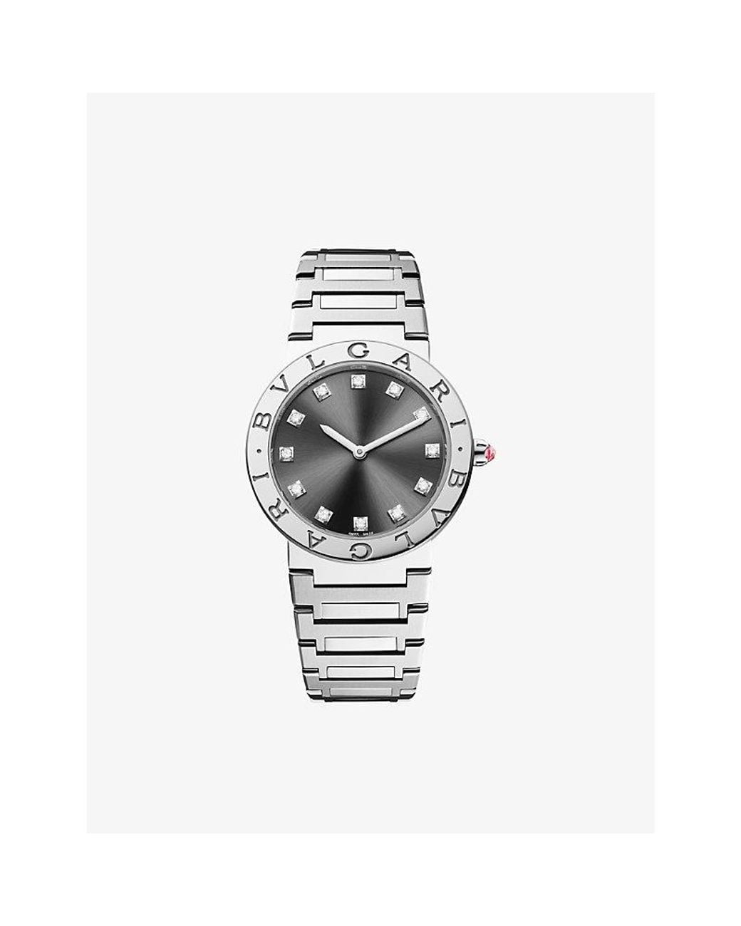 BVLGARI Metallic And Diamond Watch