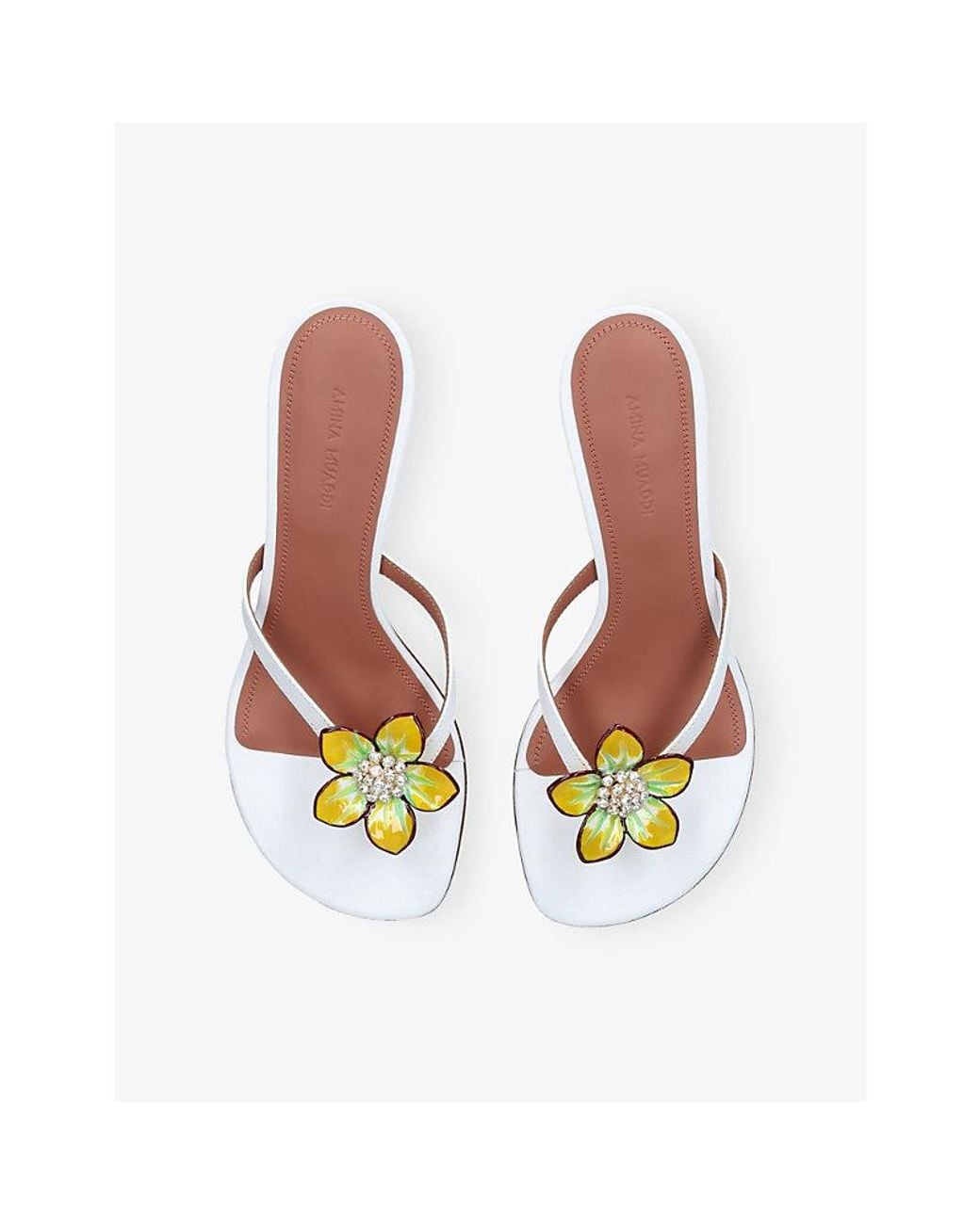AMINA MUADDI White Vittoria 45 Slingback Leather Sandals