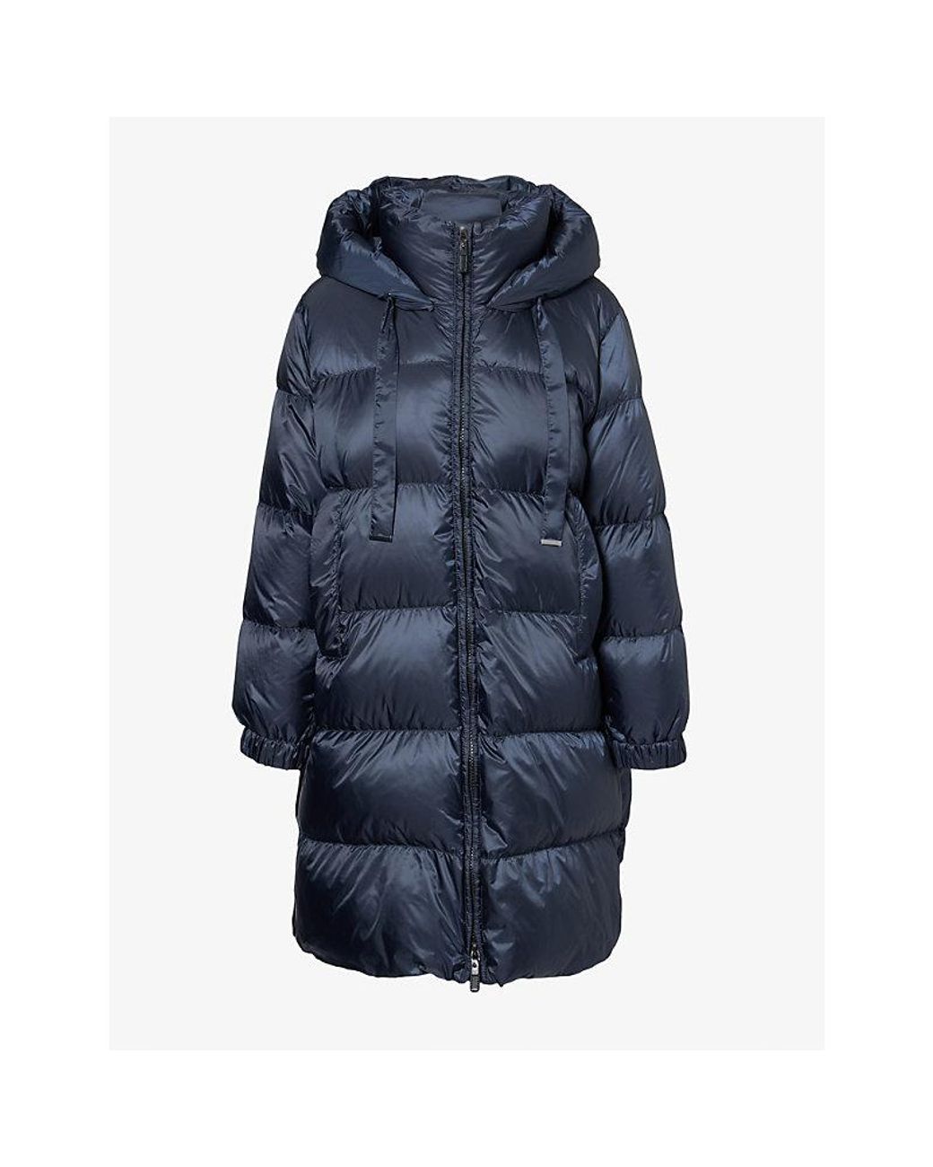 Max Mara Blue Oversized Padded Long Shell Jacket