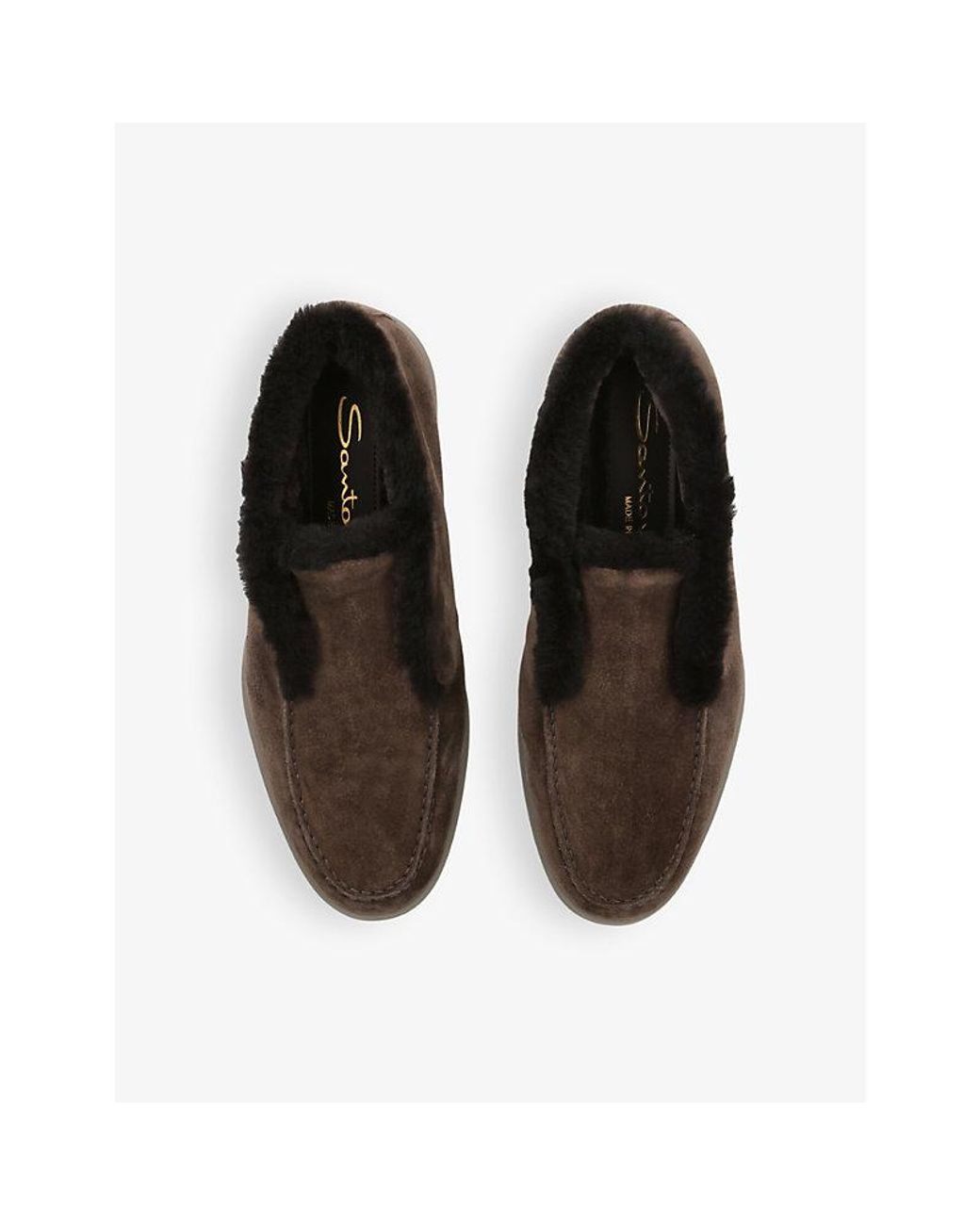 Santoni Brown Fortune Embossed-Branded Suede Ankle Boots