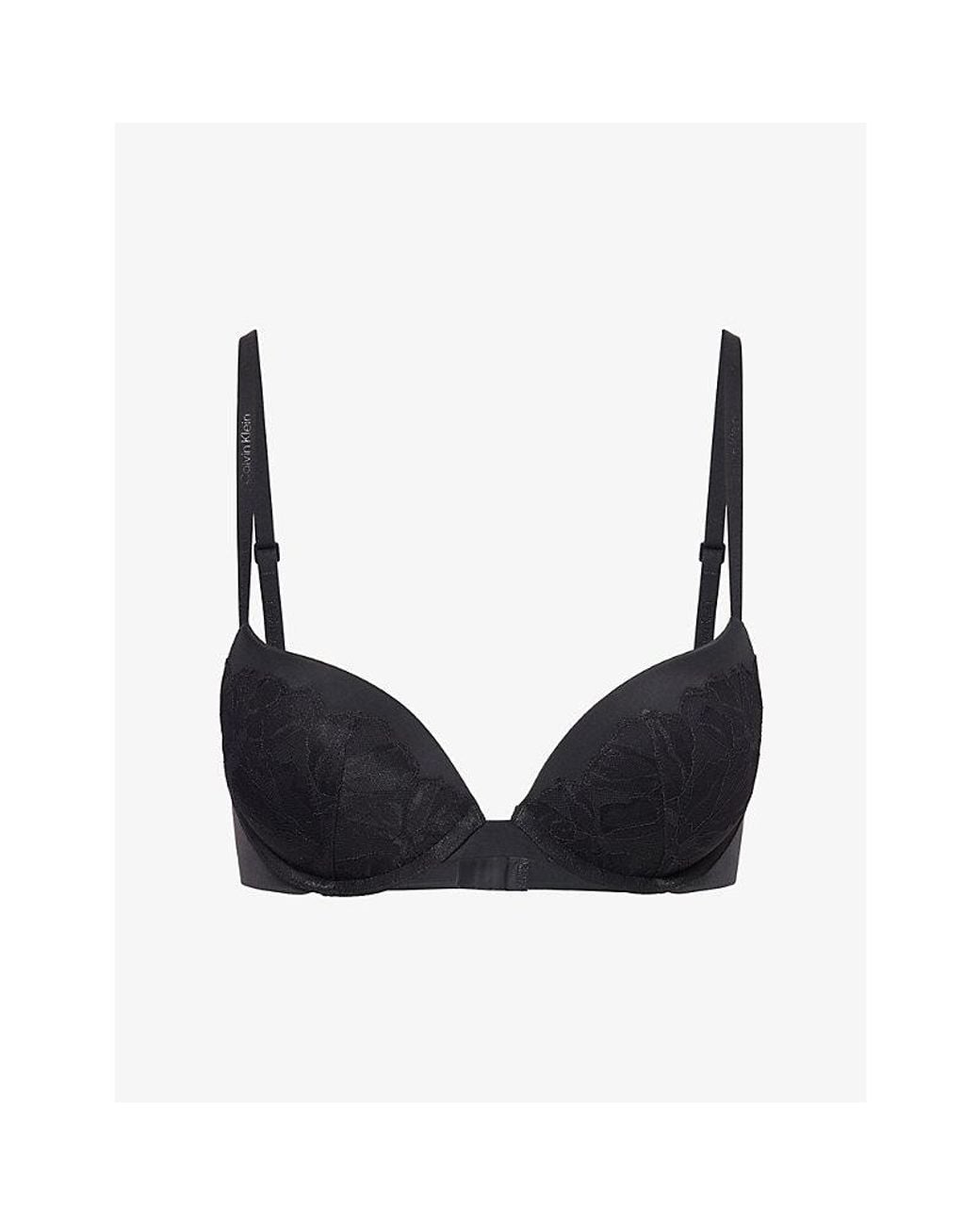 Calvin Klein Black Perfectly Fit Lace Stretch-Woven Push-Up Bra