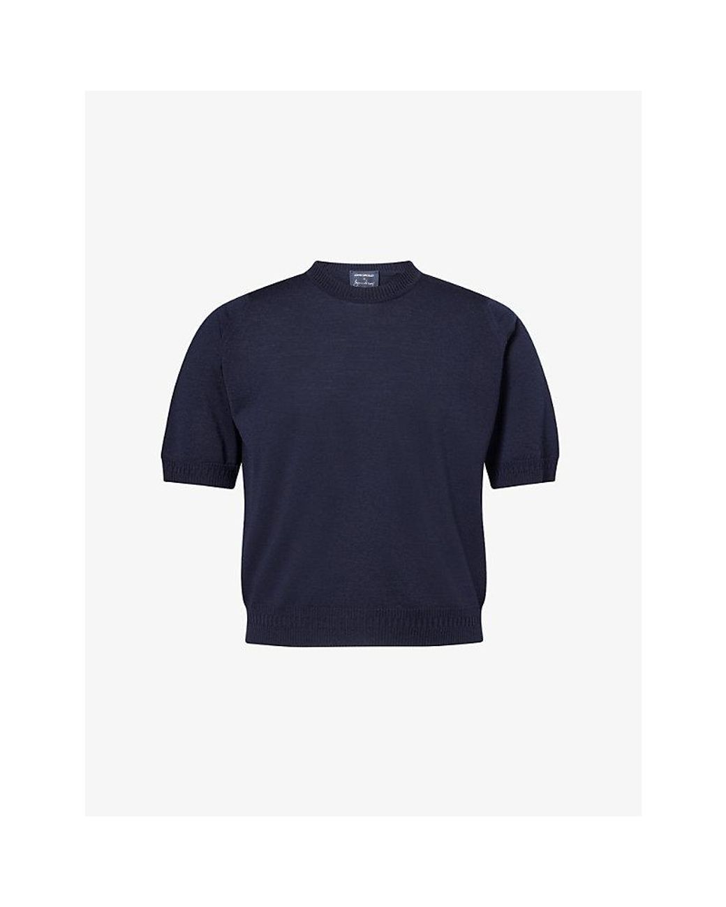 John Smedley Blue X Bill Nighy Short-Sleeve Merino Wool Top for men